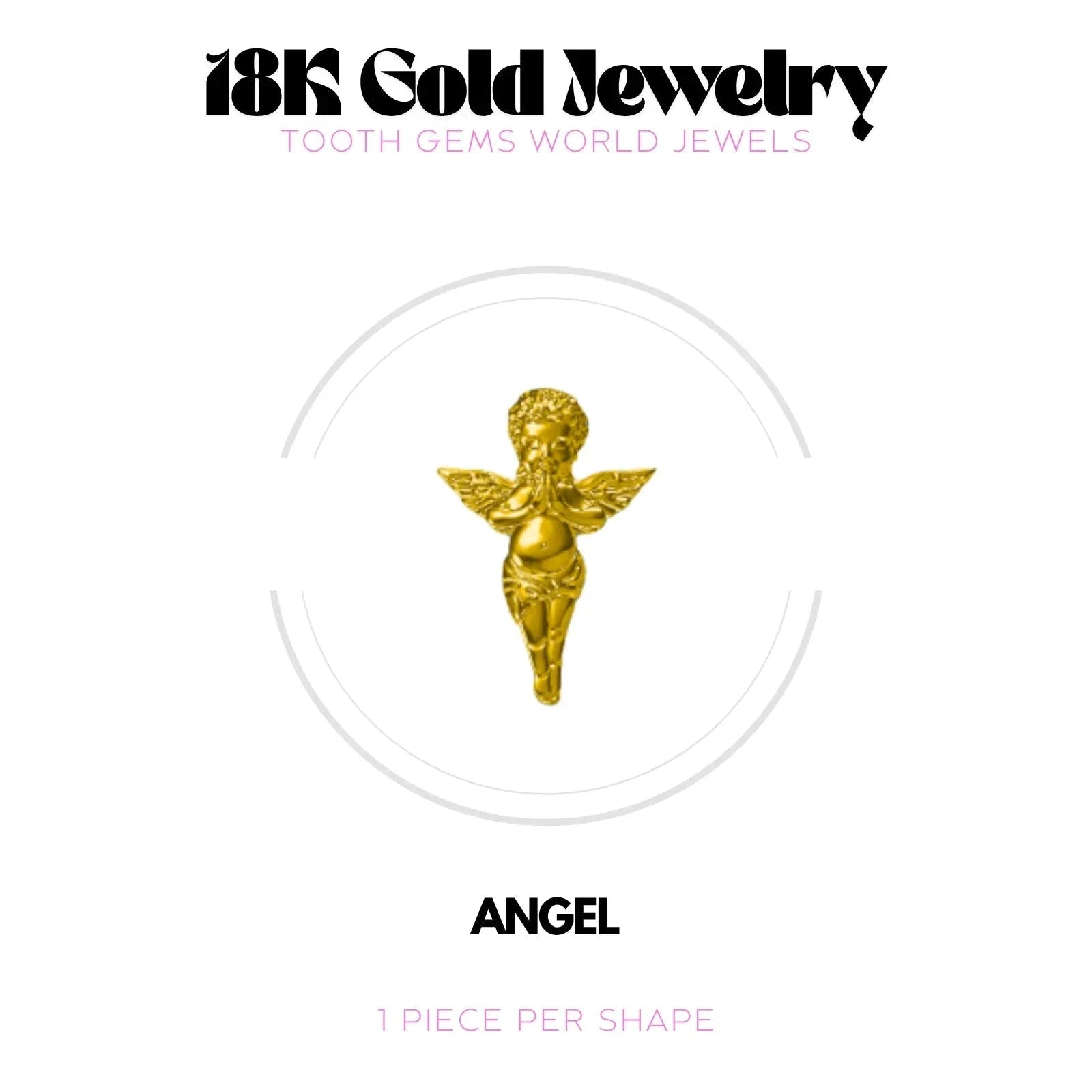 ANGE OR 18K Bijou dentaire en OR 18K Tooth Gems World OR JAUNE