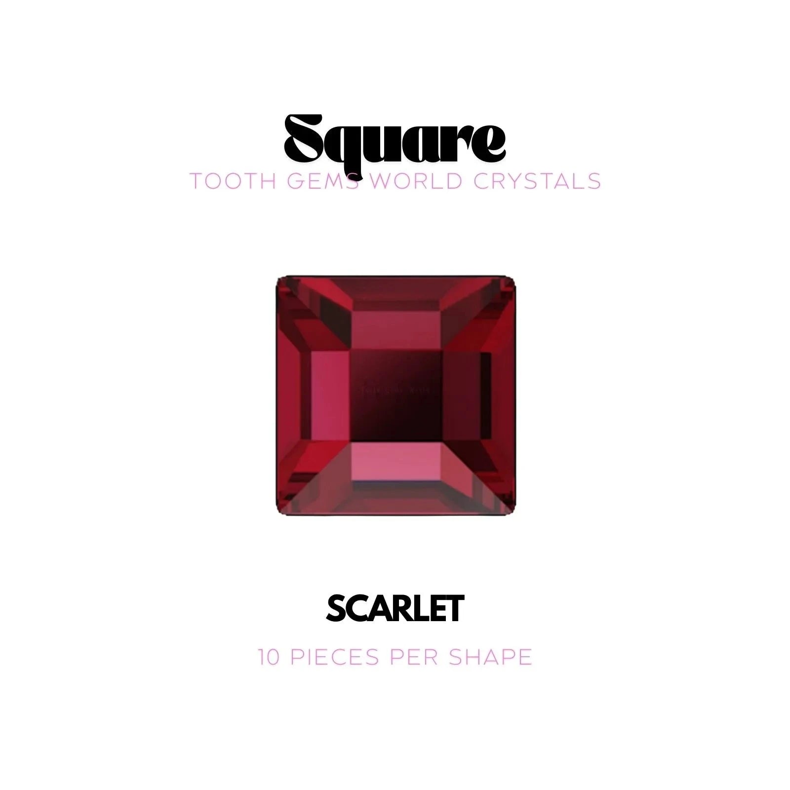 CARRÉ Strass dentaire Swarovski Tooth Gems World Scarlet