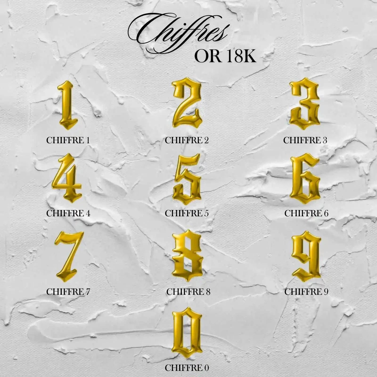 CHIFFRES EN OR 18K Bijou dentaire en OR 18K Tooth Gems World