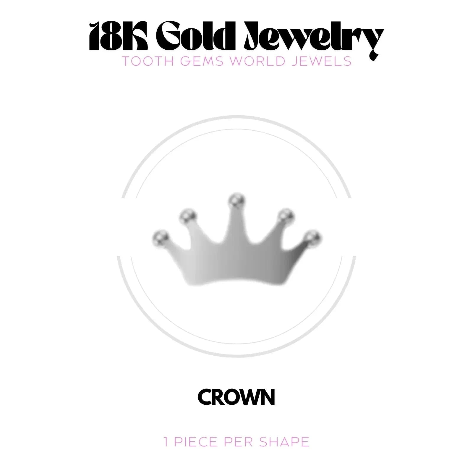 COURONNE OR 18K Bijou dentaire en OR 18K Tooth Gems World OR BLANC