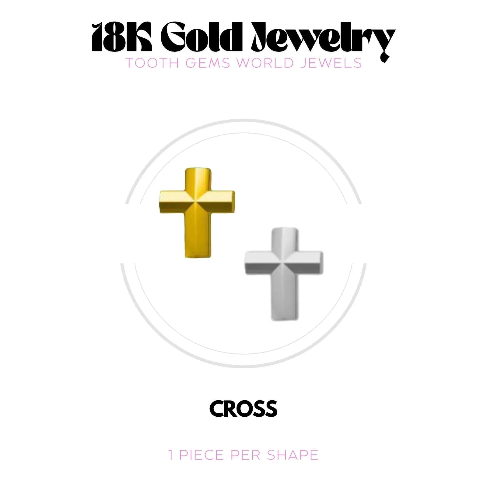 CROIX OR 18K Bijou dentaire en OR 18K Tooth Gems World