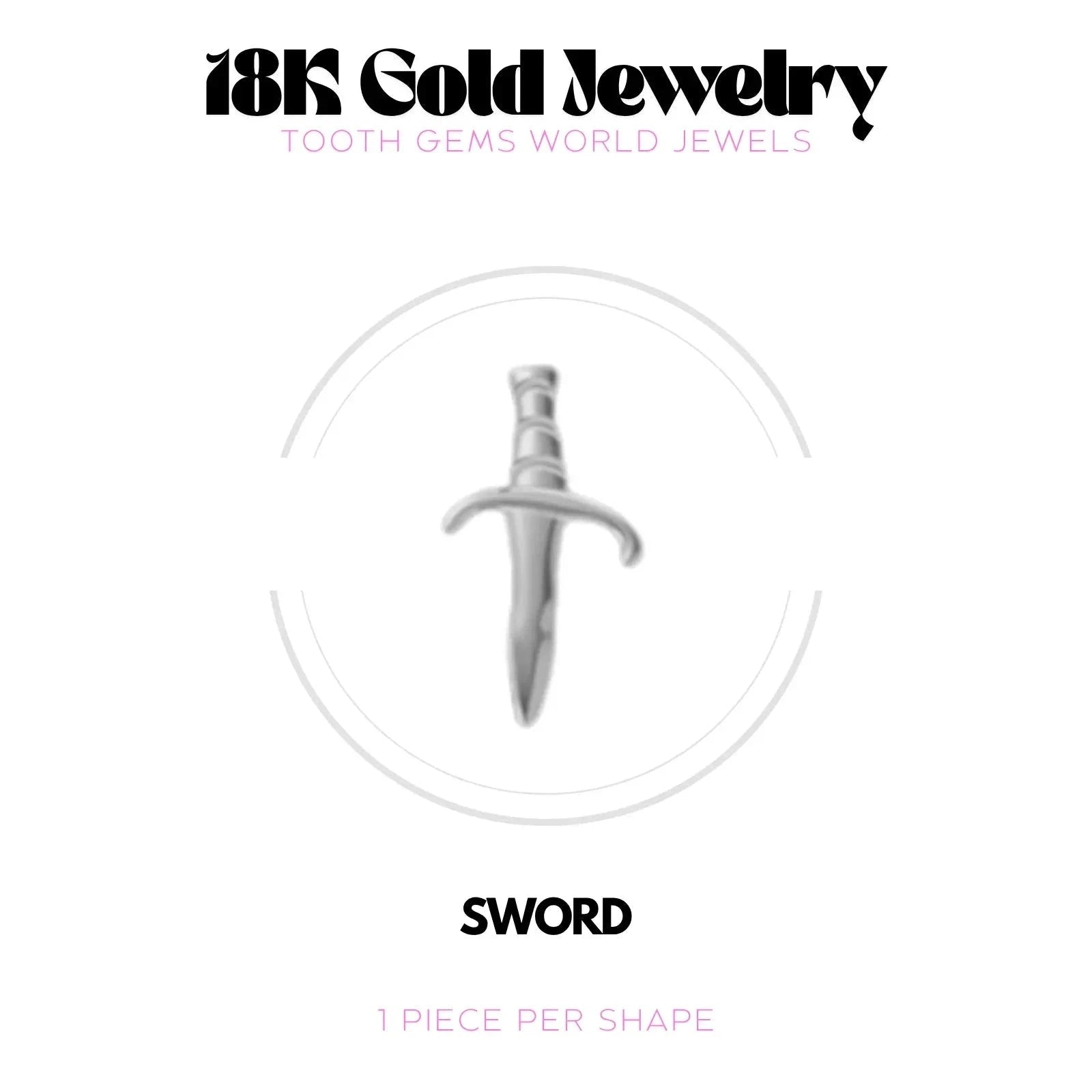 DAGUE OR 18K Bijou dentaire en OR 18K Tooth Gems World OR BLANC