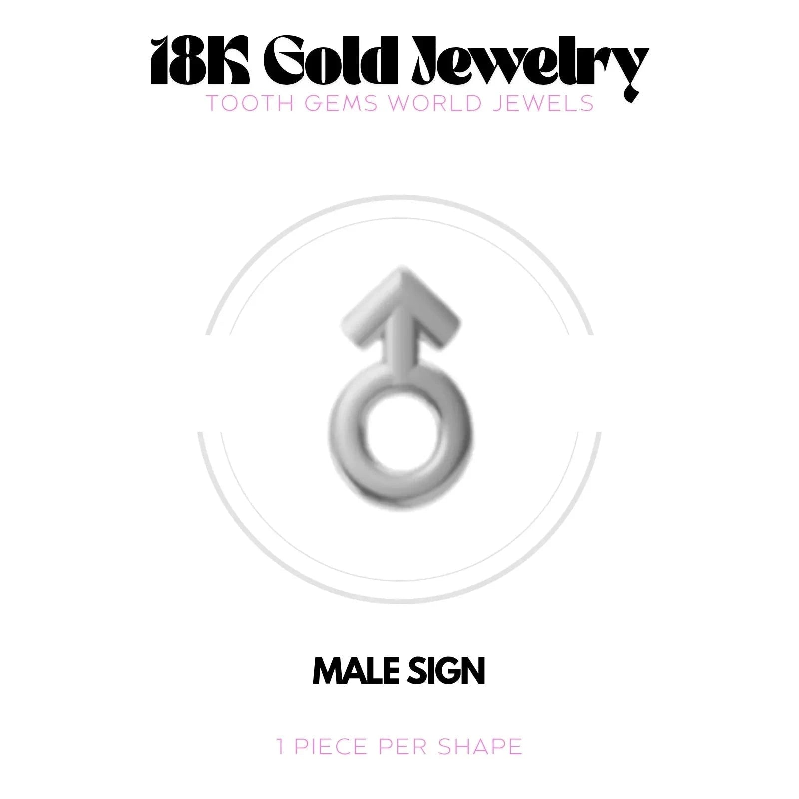 GENRE MASCULIN OR 18K Bijou dentaire en OR 18K Tooth Gems World OR BLANC