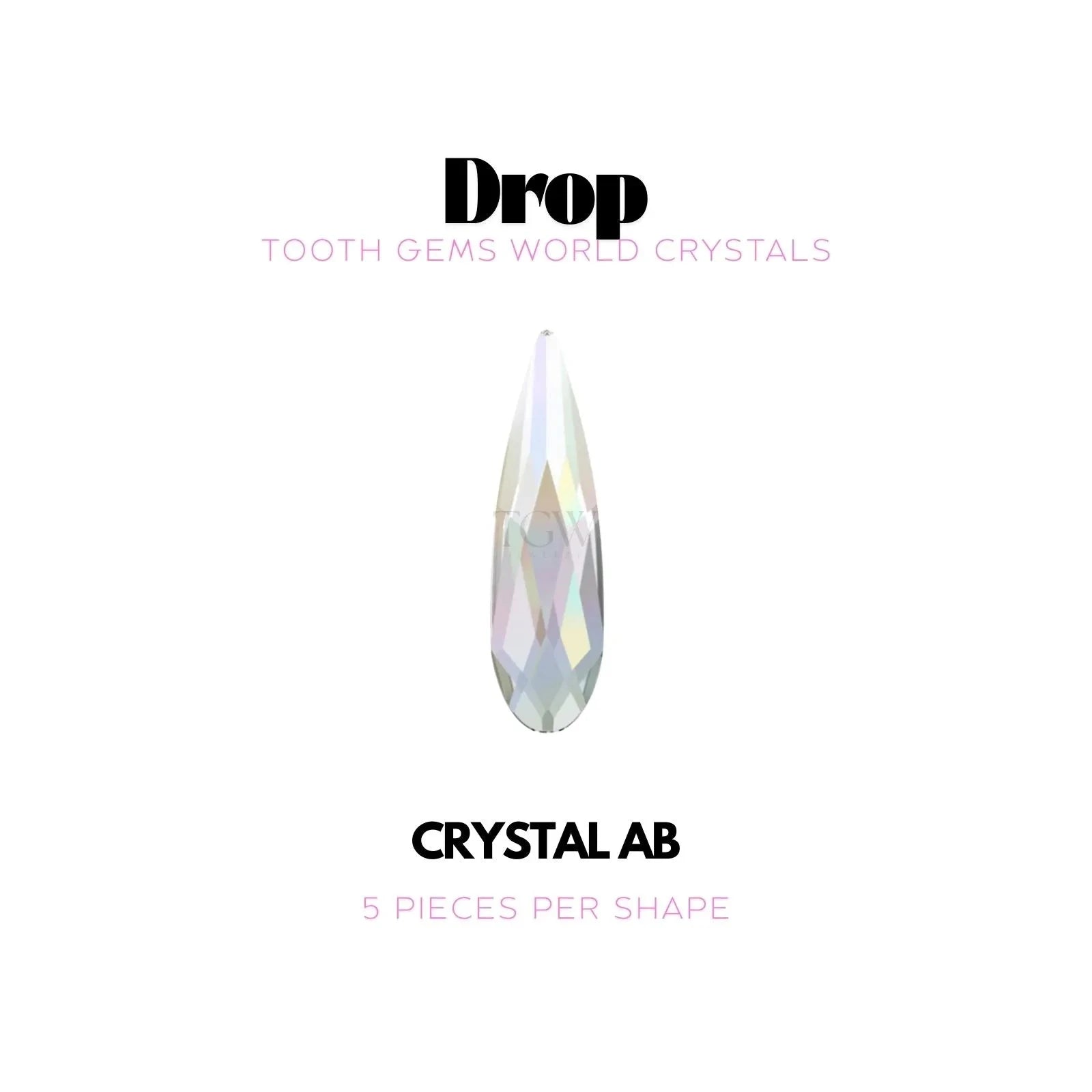 GOUTTE Strass dentaire Swarovski Tooth Gems World Crystal AB