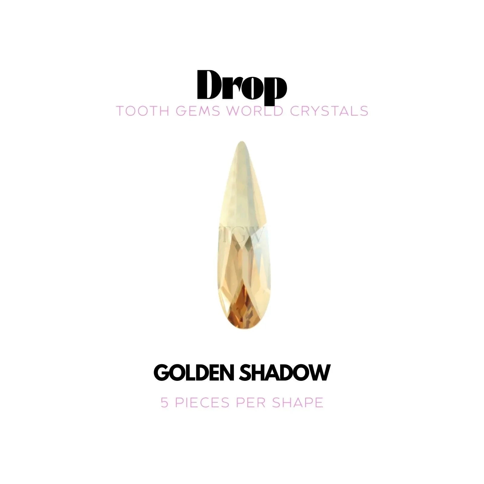 GOUTTE Strass dentaire Swarovski Tooth Gems World Golden Shadow