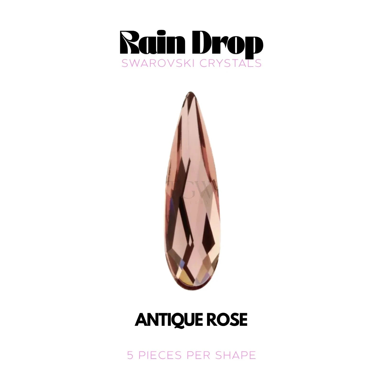 GOUTTE - SWAROVSKI Tooth Gems World Antique Rose