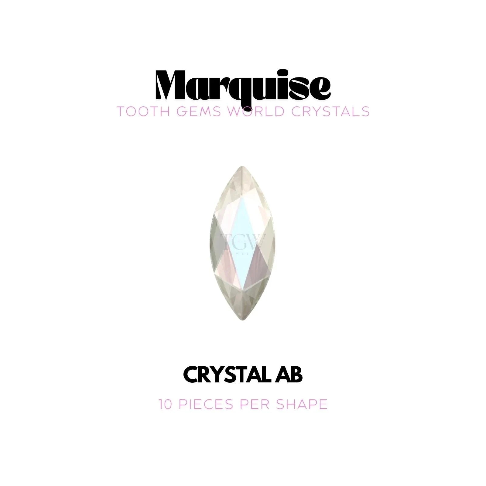 MARQUISE Strass dentaire Tooth Gems World CRYSTAL AB