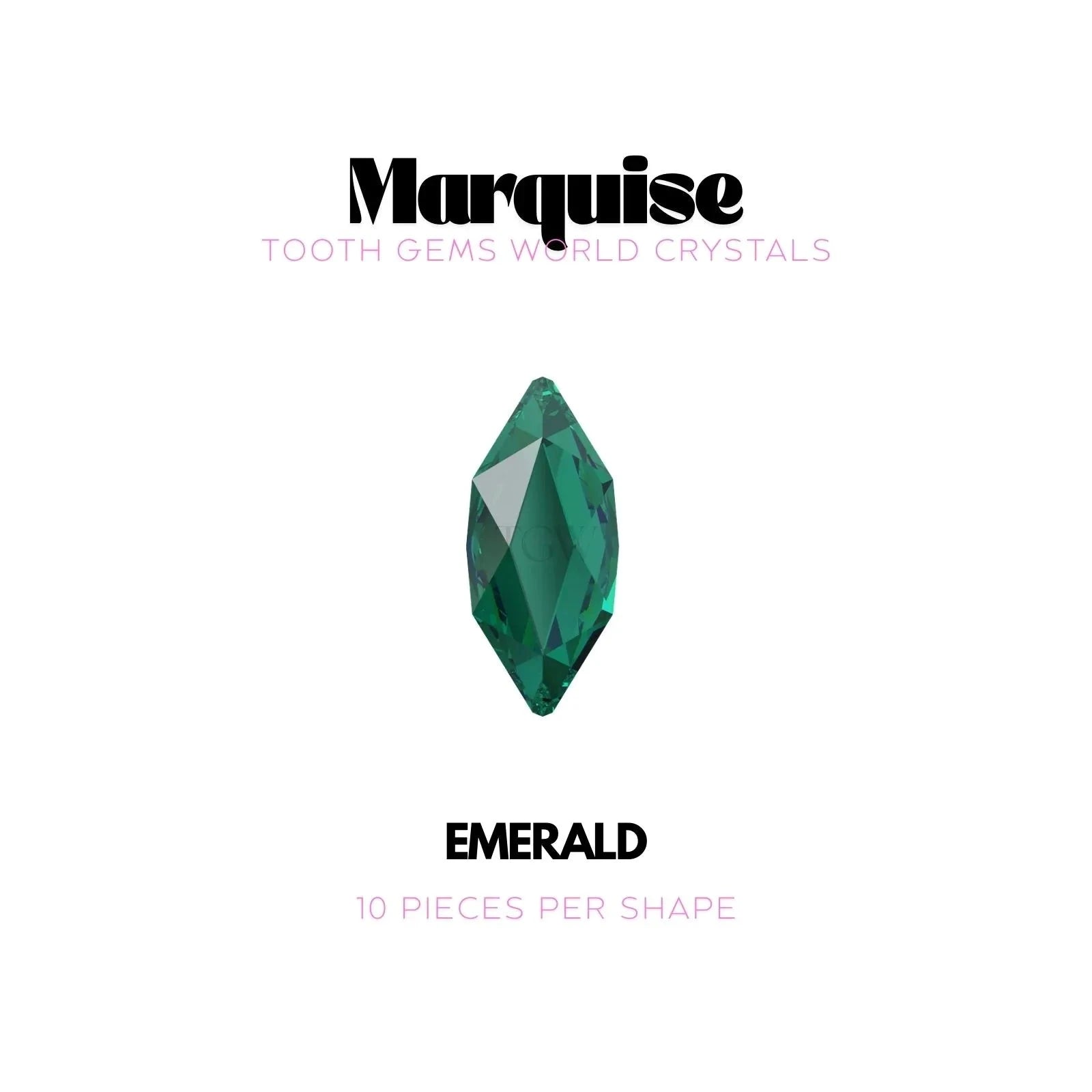 MARQUISE Strass dentaire Tooth Gems World EMERALD