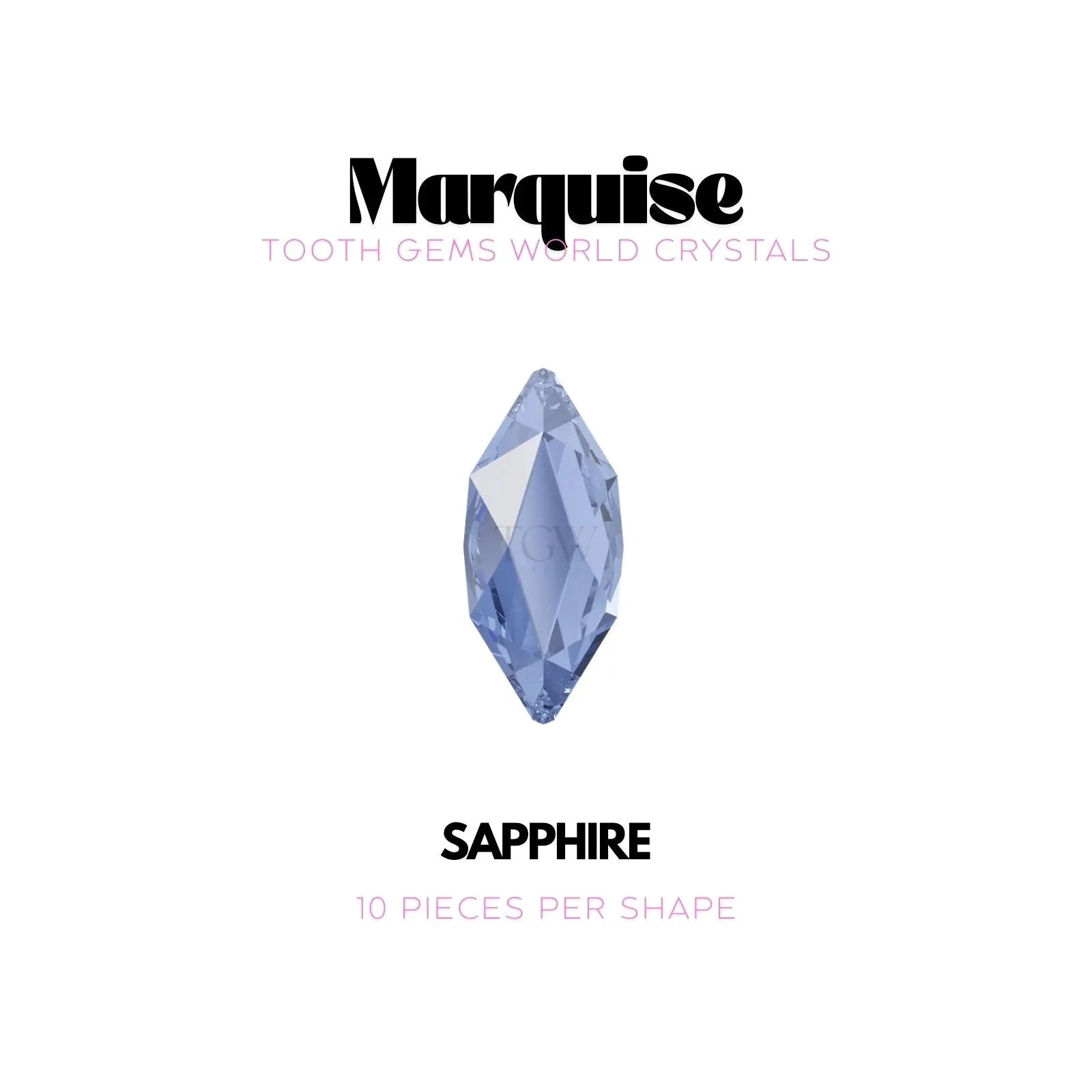 MARQUISE Strass dentaire Tooth Gems World SAPPHIRE