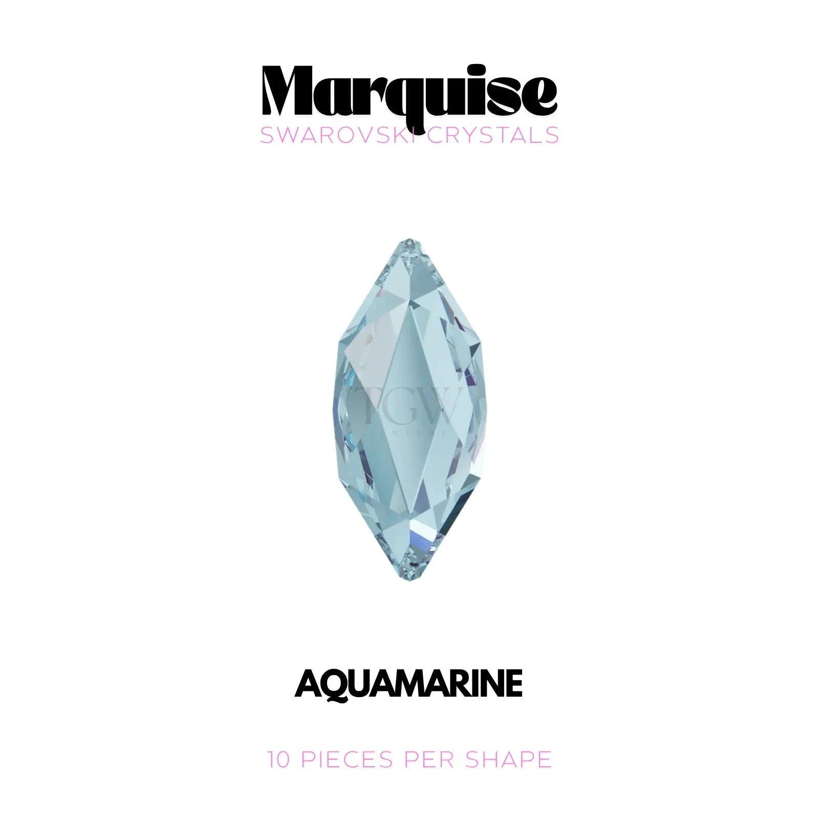 MARQUISE - SWAROVSKI STRASS DENTAIRES Tooth Gems World AQUAMARINE
