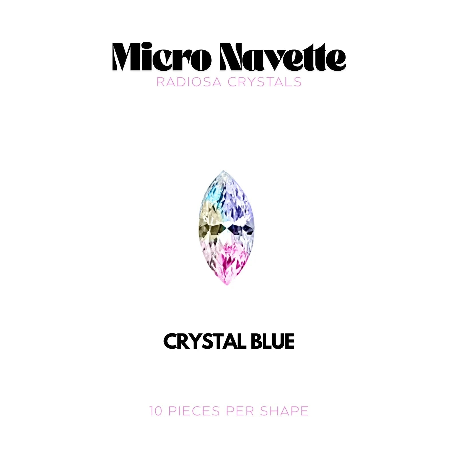 MICRO NAVETTE - RADIOSA CRYSTALS Strass dentaire Tooth Gems World Crystal Blue