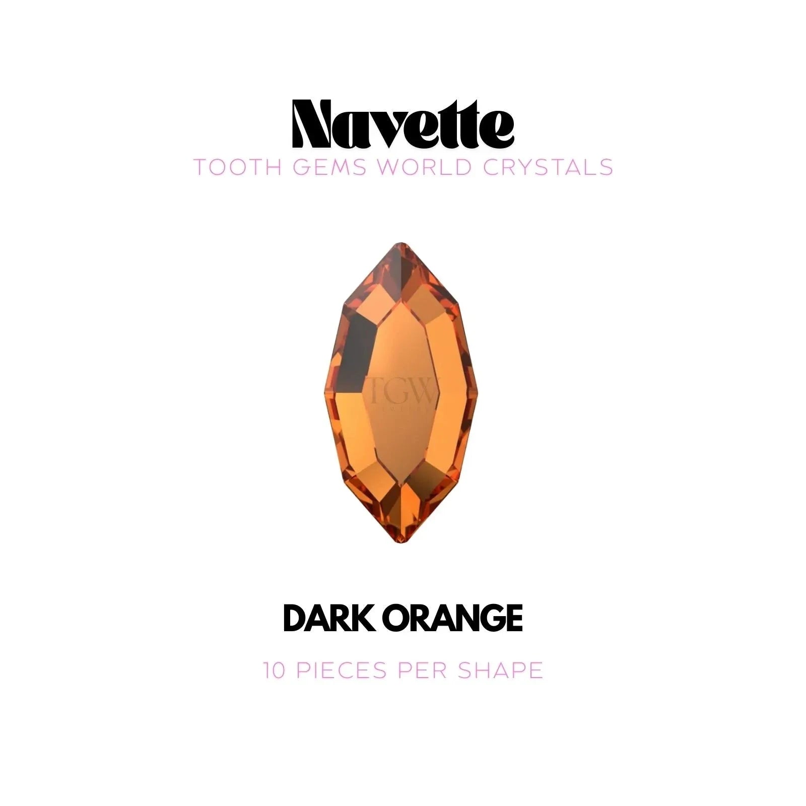 NAVETTE Strass dentaire Swarovski Tooth Gems World Dark Orange