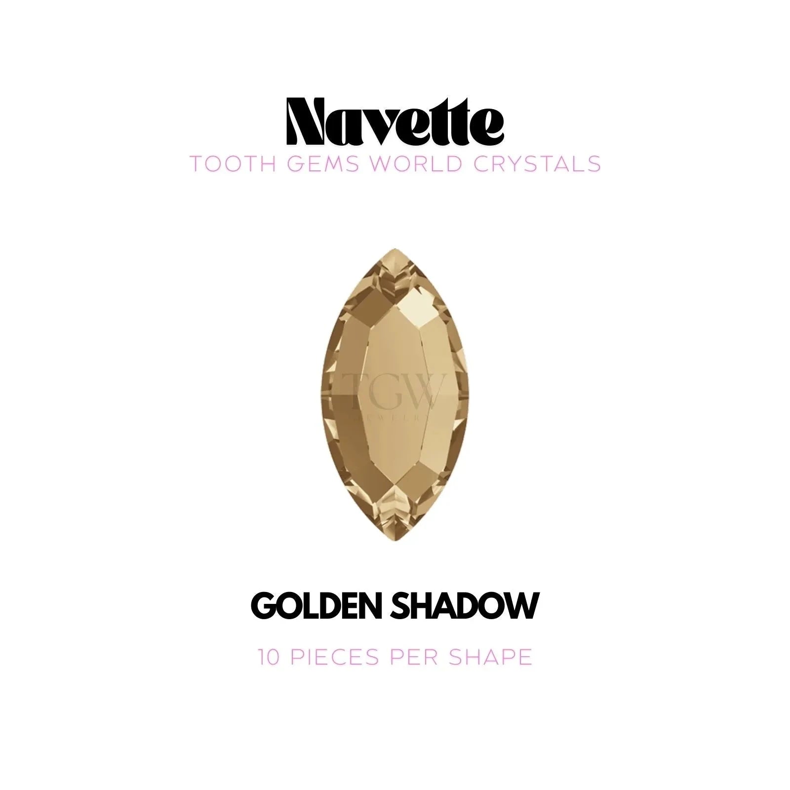 NAVETTE Strass dentaire Swarovski Tooth Gems World Golden shadow