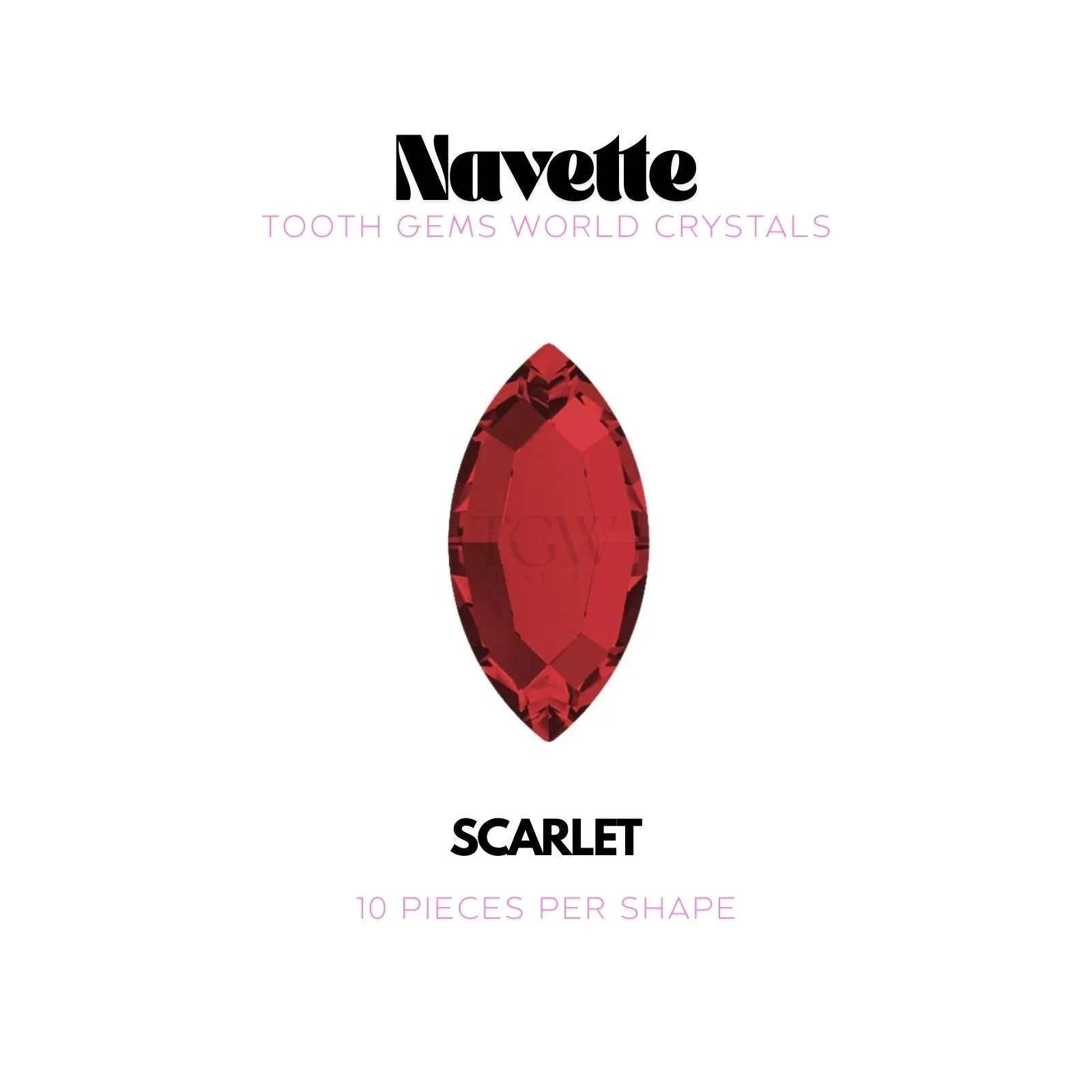 NAVETTE Strass dentaire Swarovski Tooth Gems World Scarlet