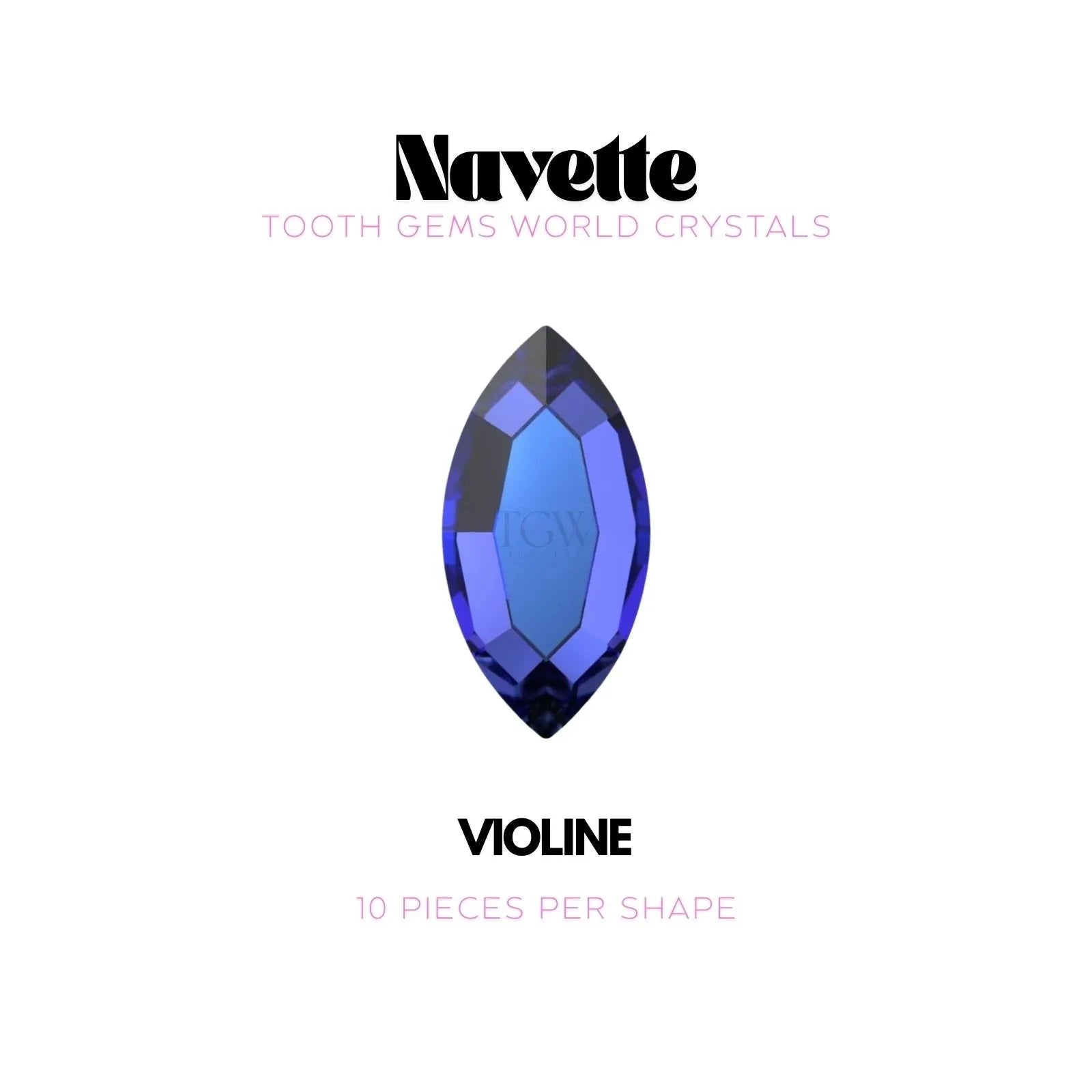 NAVETTE Strass dentaire Swarovski Tooth Gems World Violine