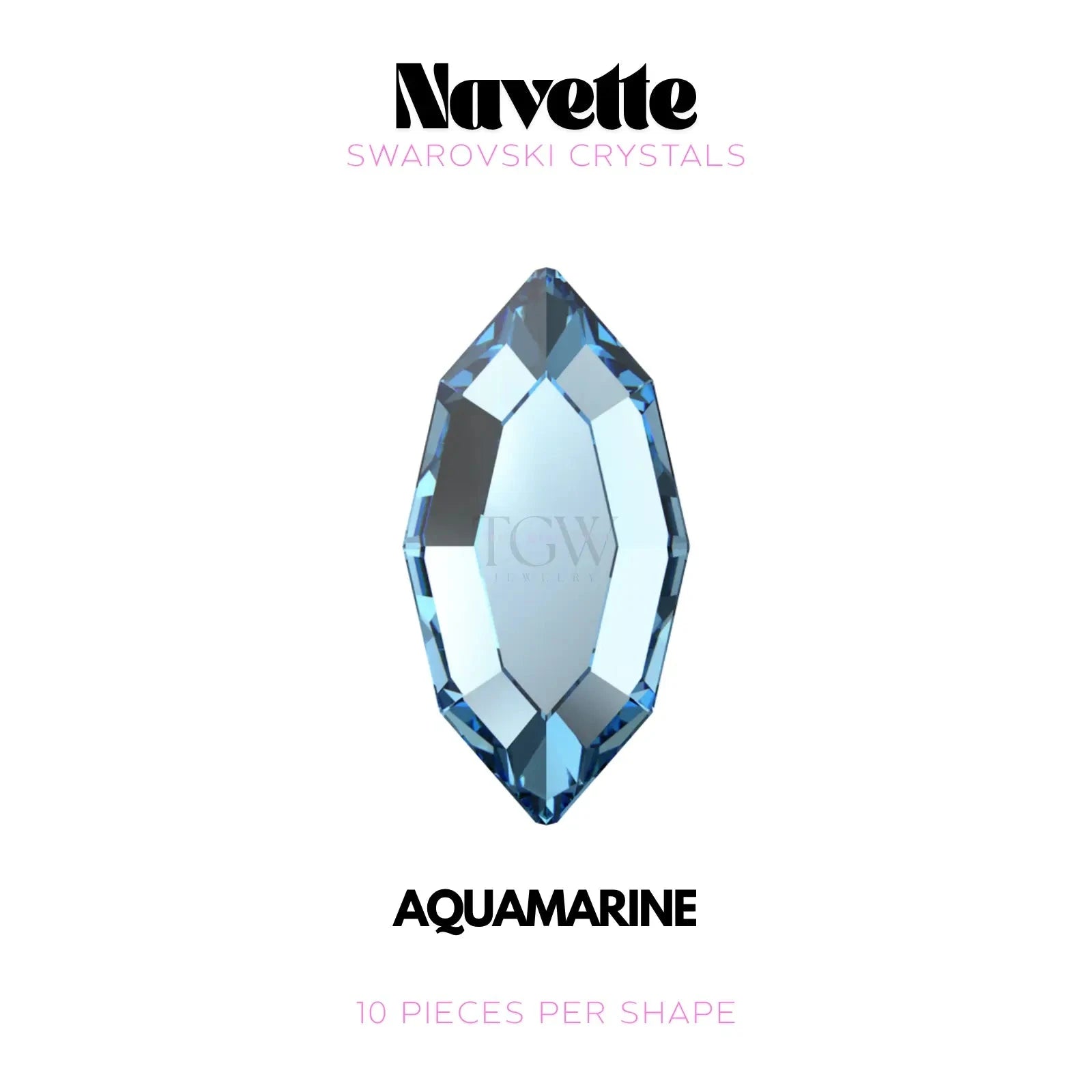 NAVETTE - SWAROVSKI STRASS DENTAIRES Tooth Gems World Aquamarine