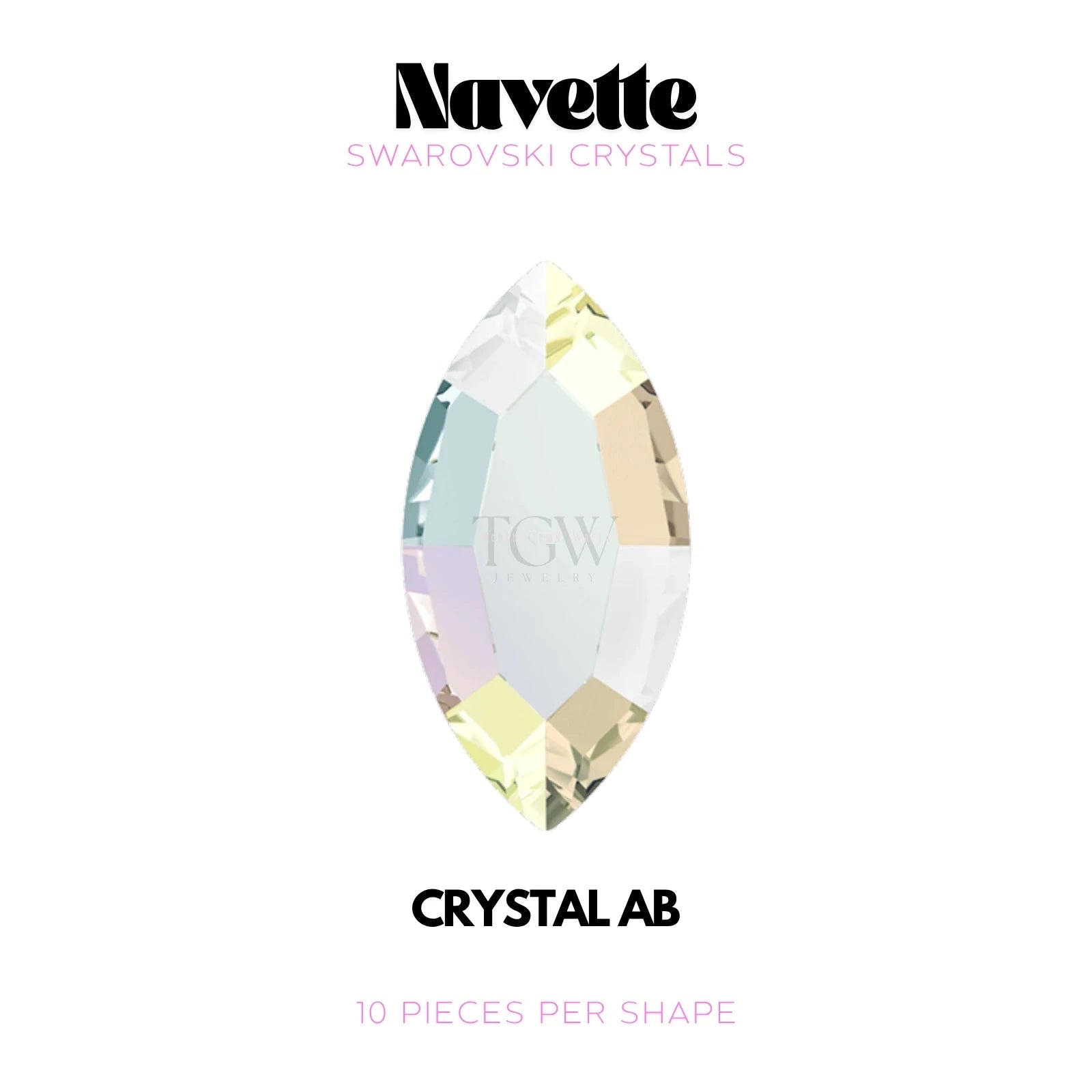 NAVETTE - SWAROVSKI STRASS DENTAIRES Tooth Gems World Crystal AB