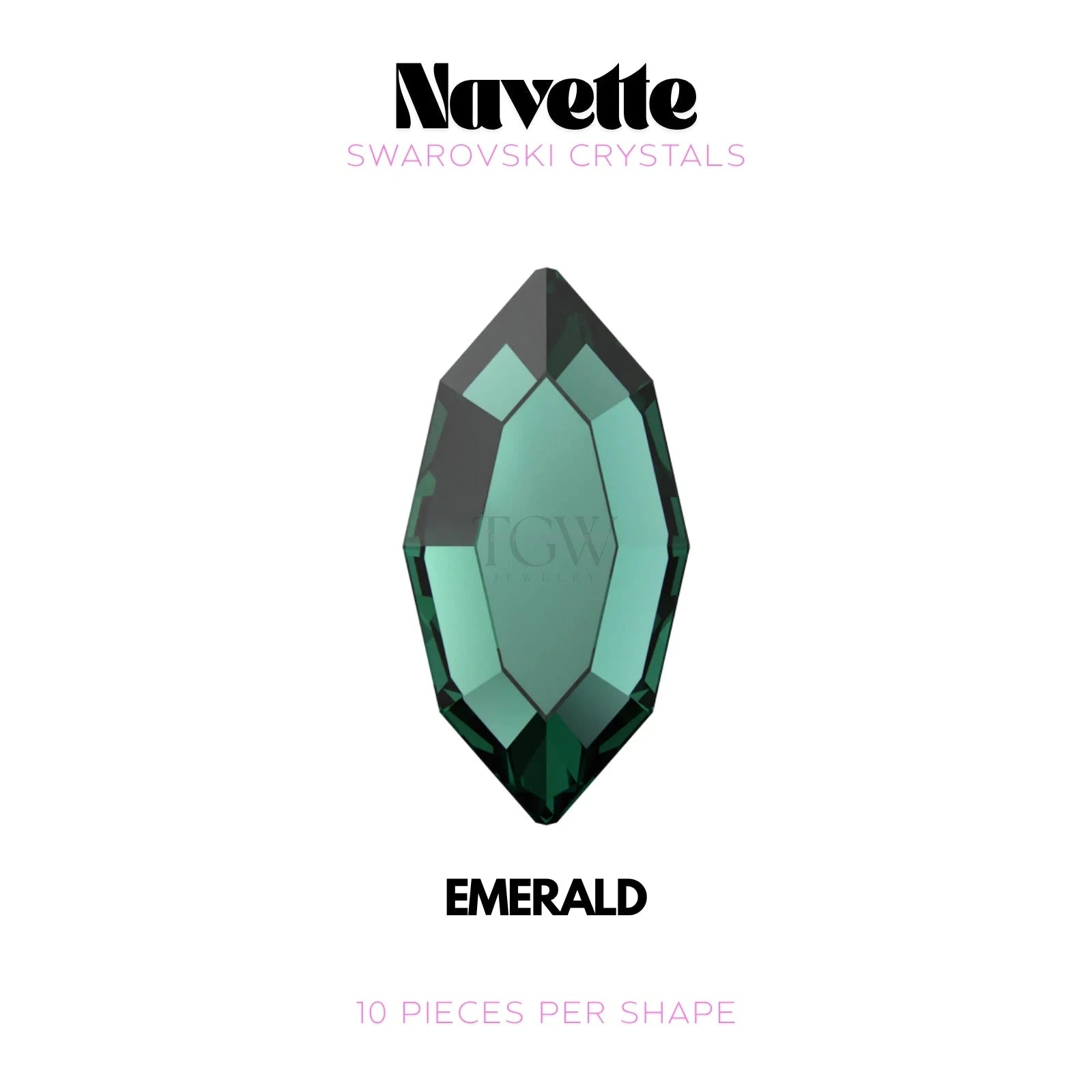 NAVETTE - SWAROVSKI STRASS DENTAIRES Tooth Gems World Emerald