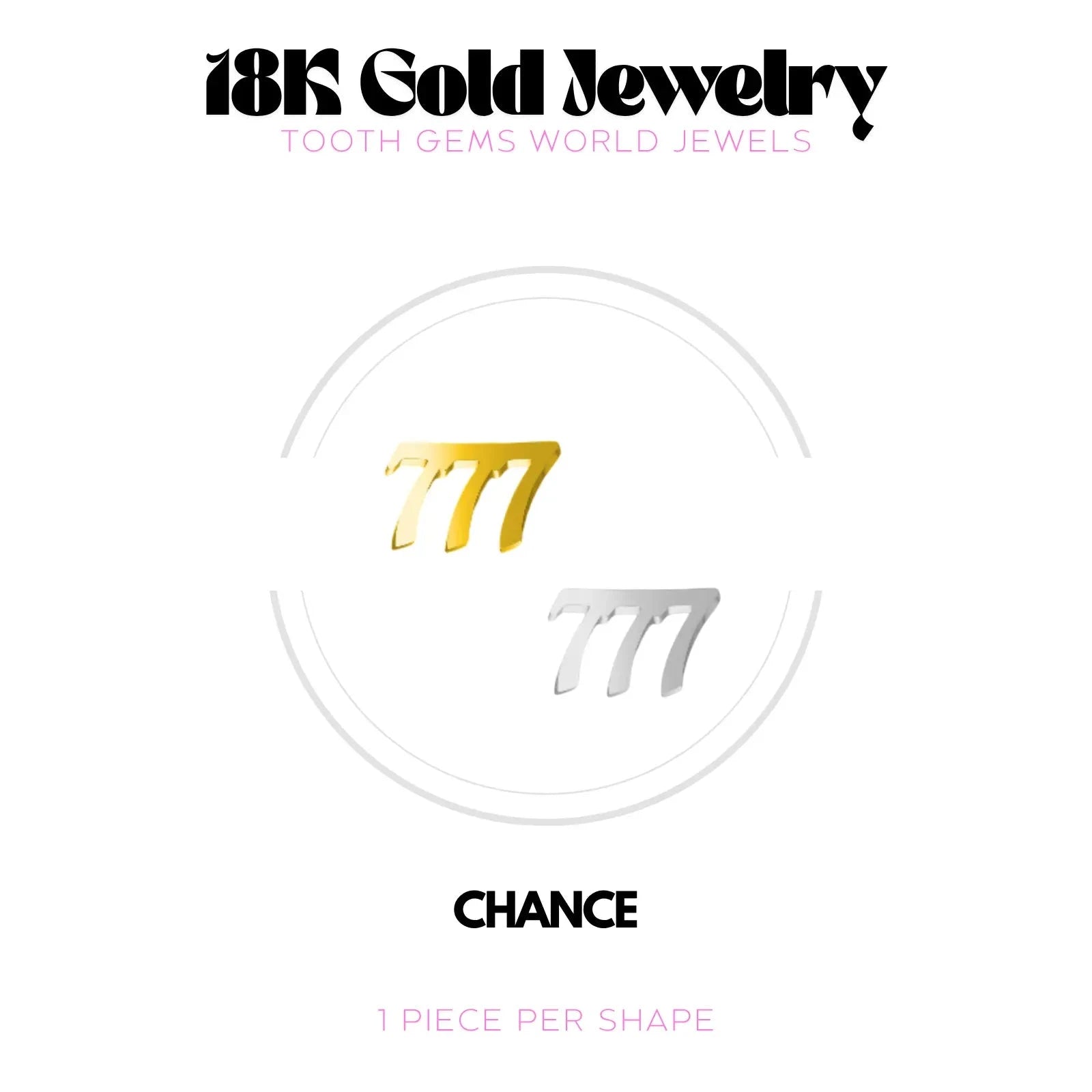 NUMÉRO DES ANGES 777 OR 18K BIJOU EN OR 18K Tooth Gems World
