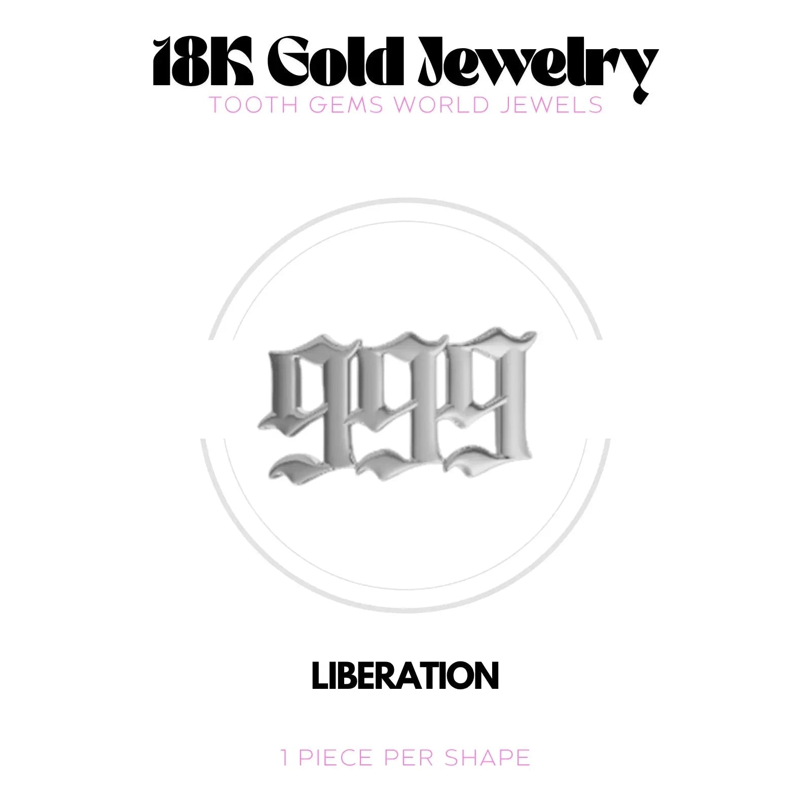 NUMÉRO DES ANGES 999 OR 18K BIJOU EN OR 18K Tooth Gems World