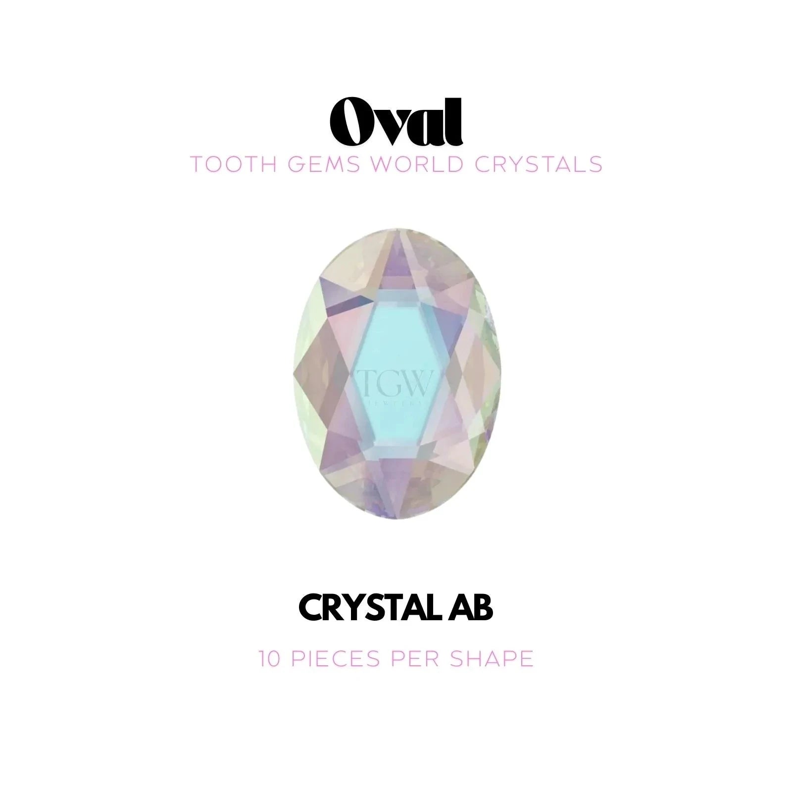 OVALE Strass dentaire Swarovski Tooth Gems World Crystal AB