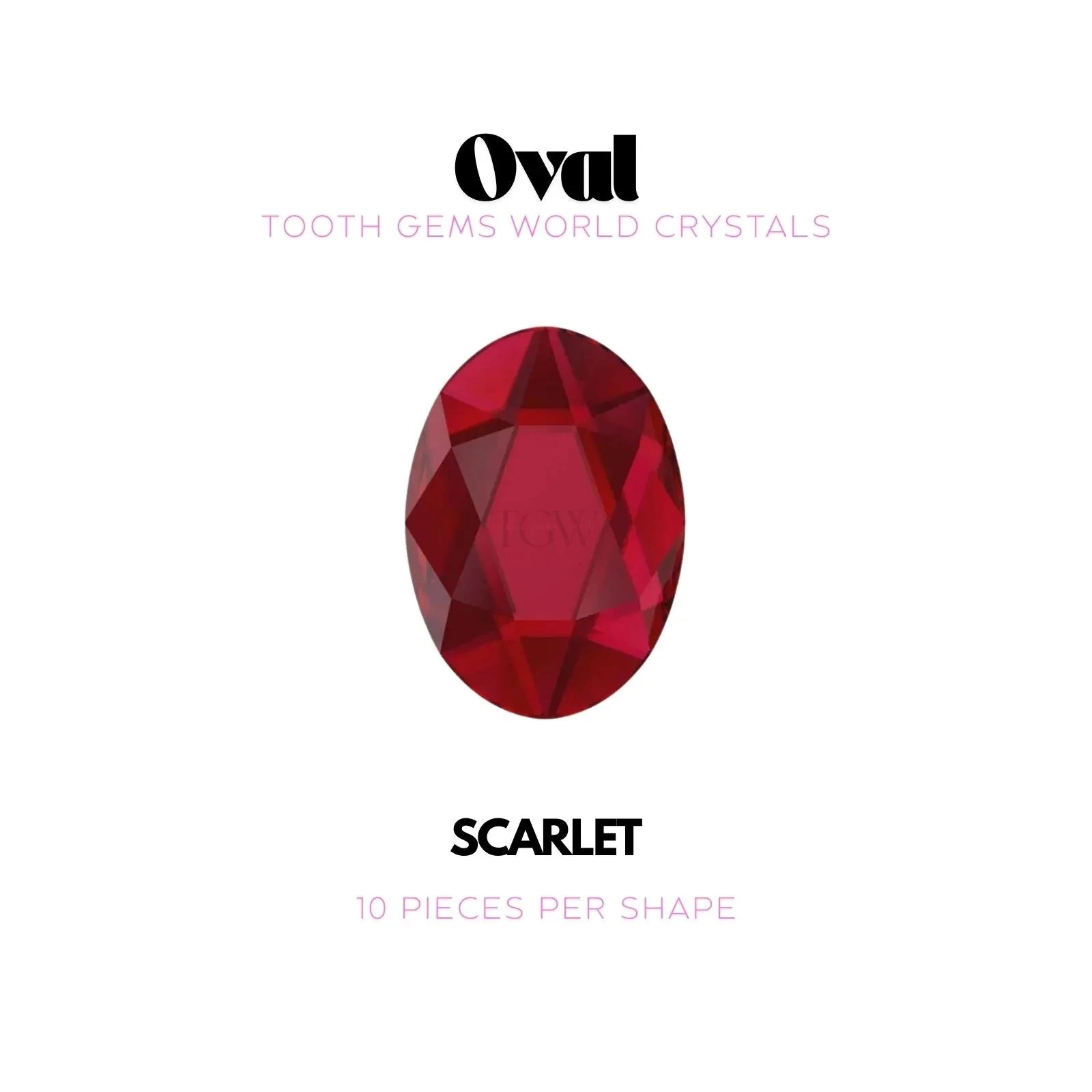 OVALE Strass dentaire Swarovski Tooth Gems World Scarlet