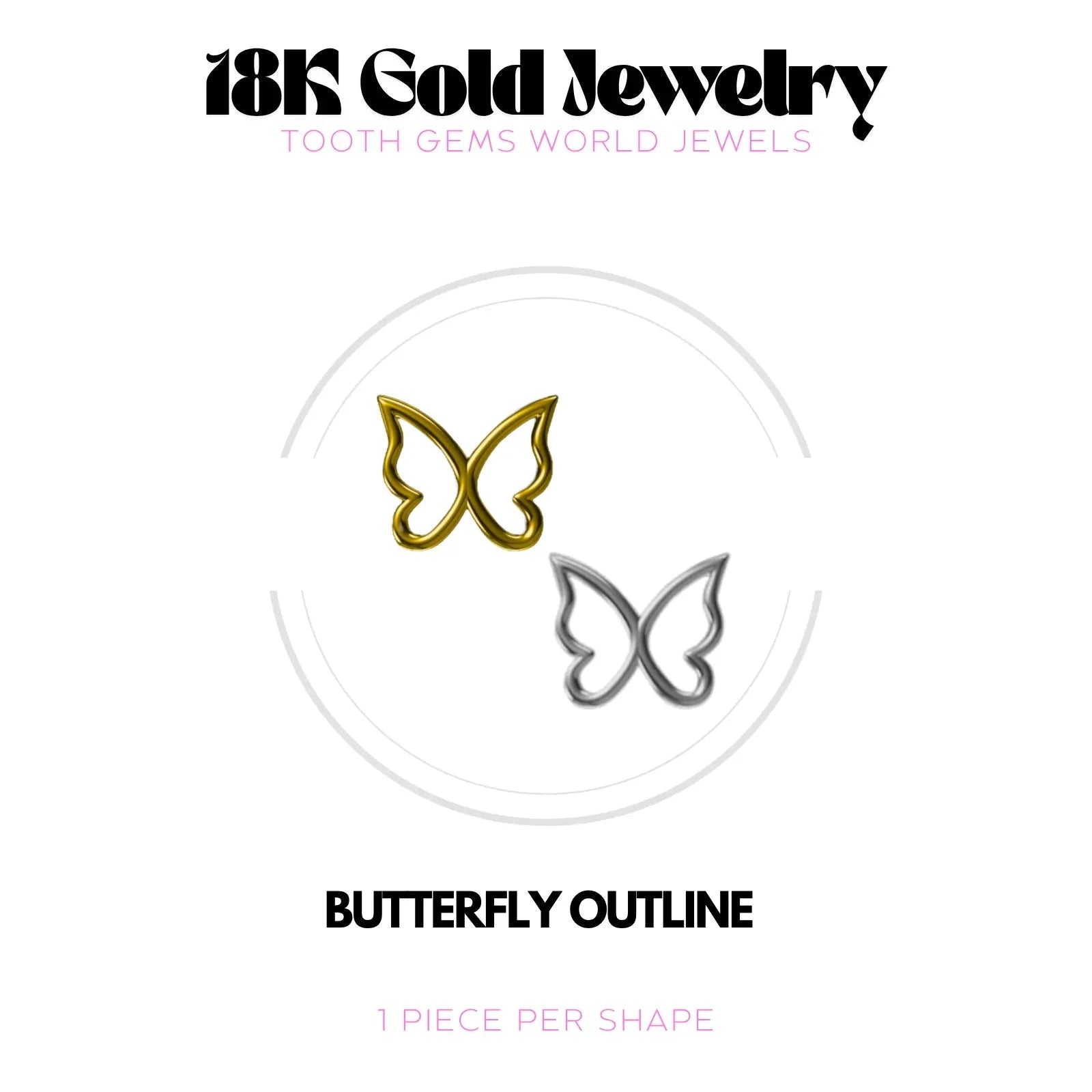 PAPILLON CONTOUR OR 18K BIJOU EN OR 18K Tooth Gems World