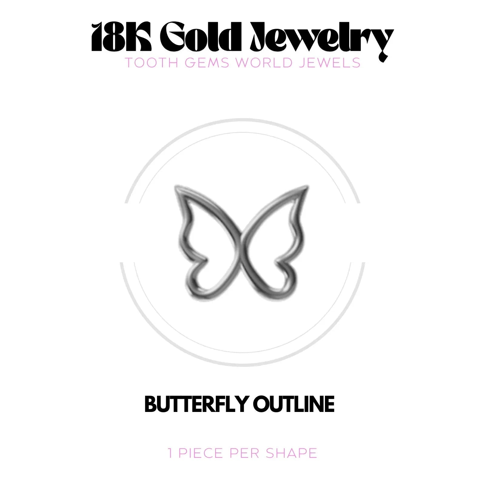 PAPILLON CONTOUR OR 18K BIJOU EN OR 18K Tooth Gems World