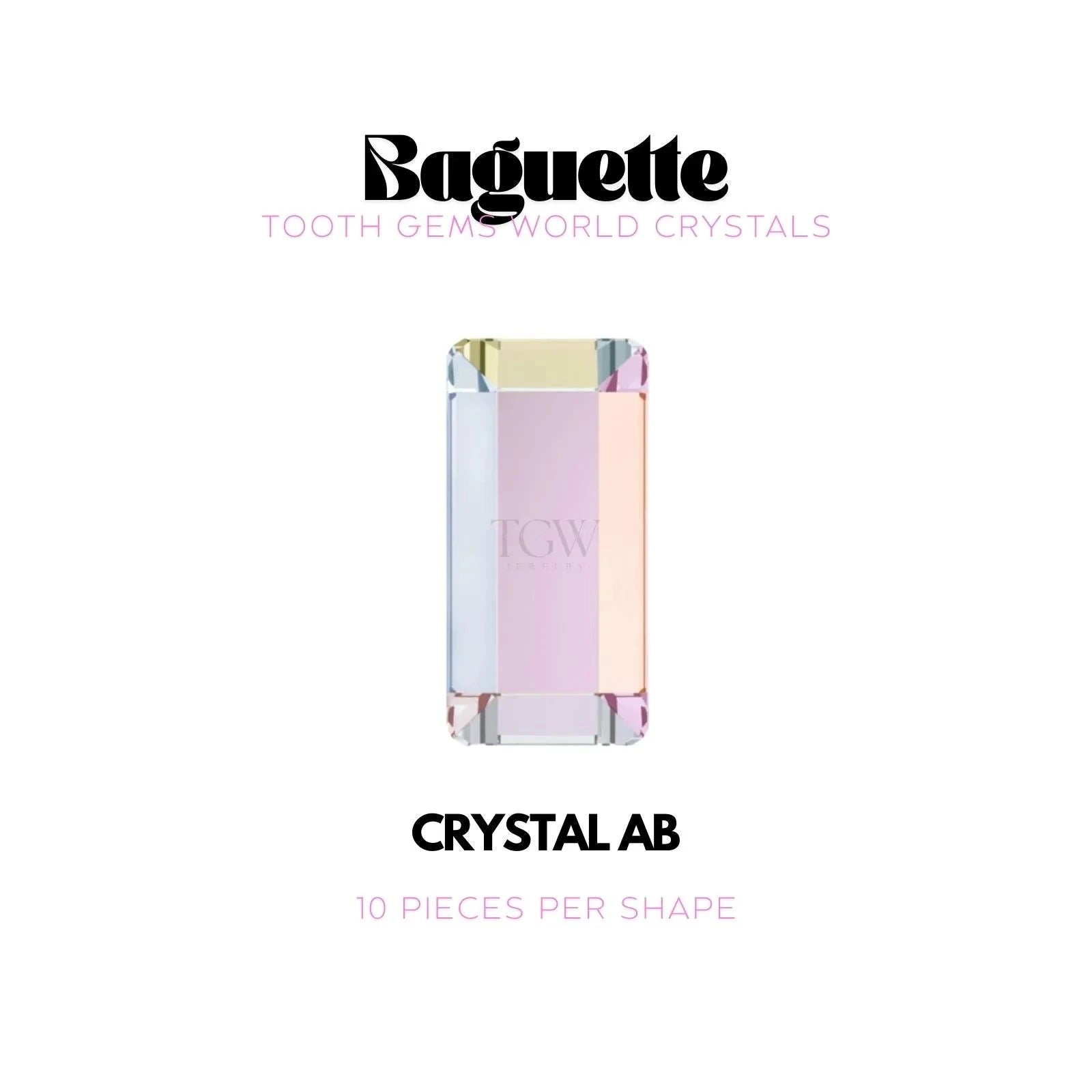 RECTANGLE Strass dentaire Tooth Gems World Crystal AB