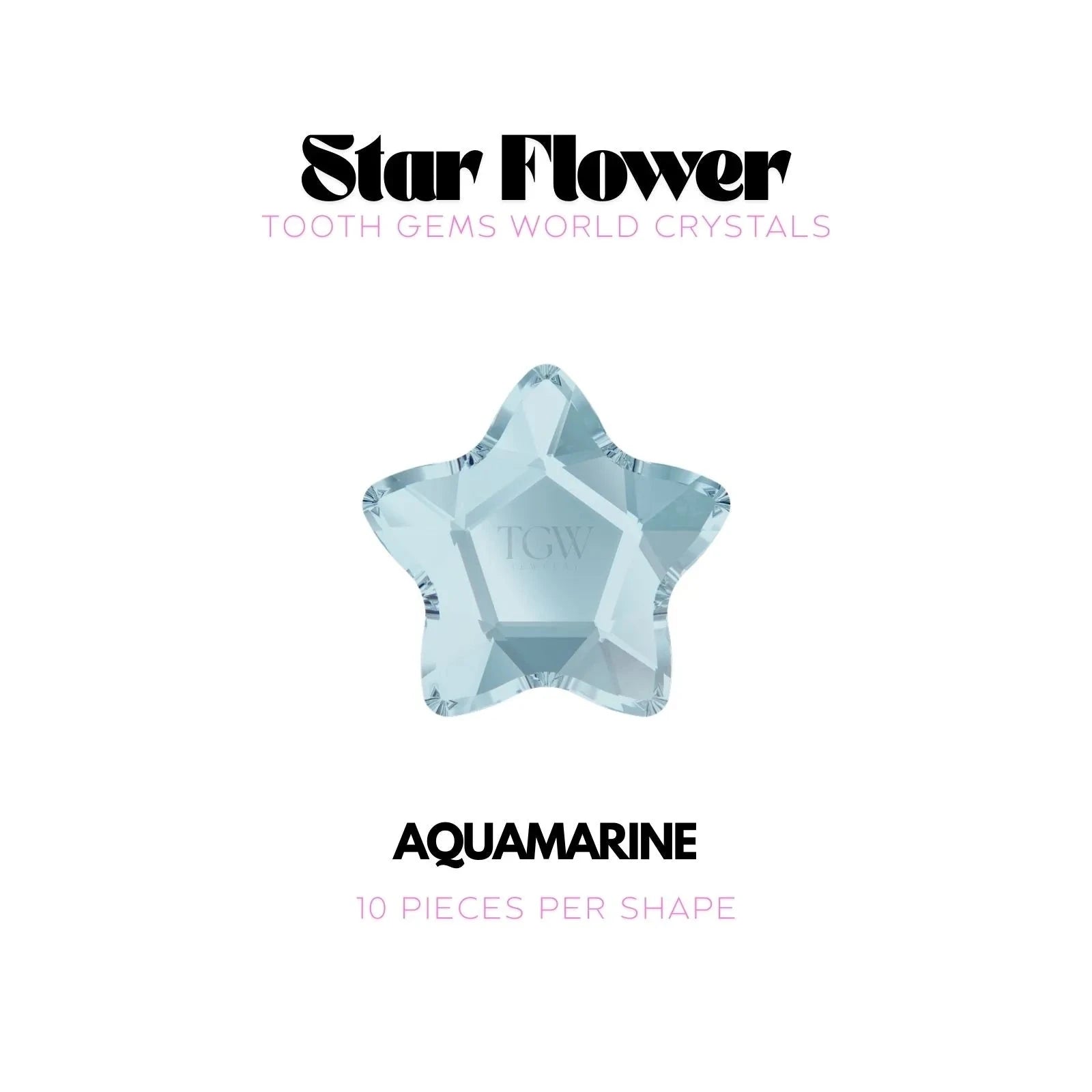 STAR FLOWER Strass dentaire Swarovski Tooth Gems World Aquamarine