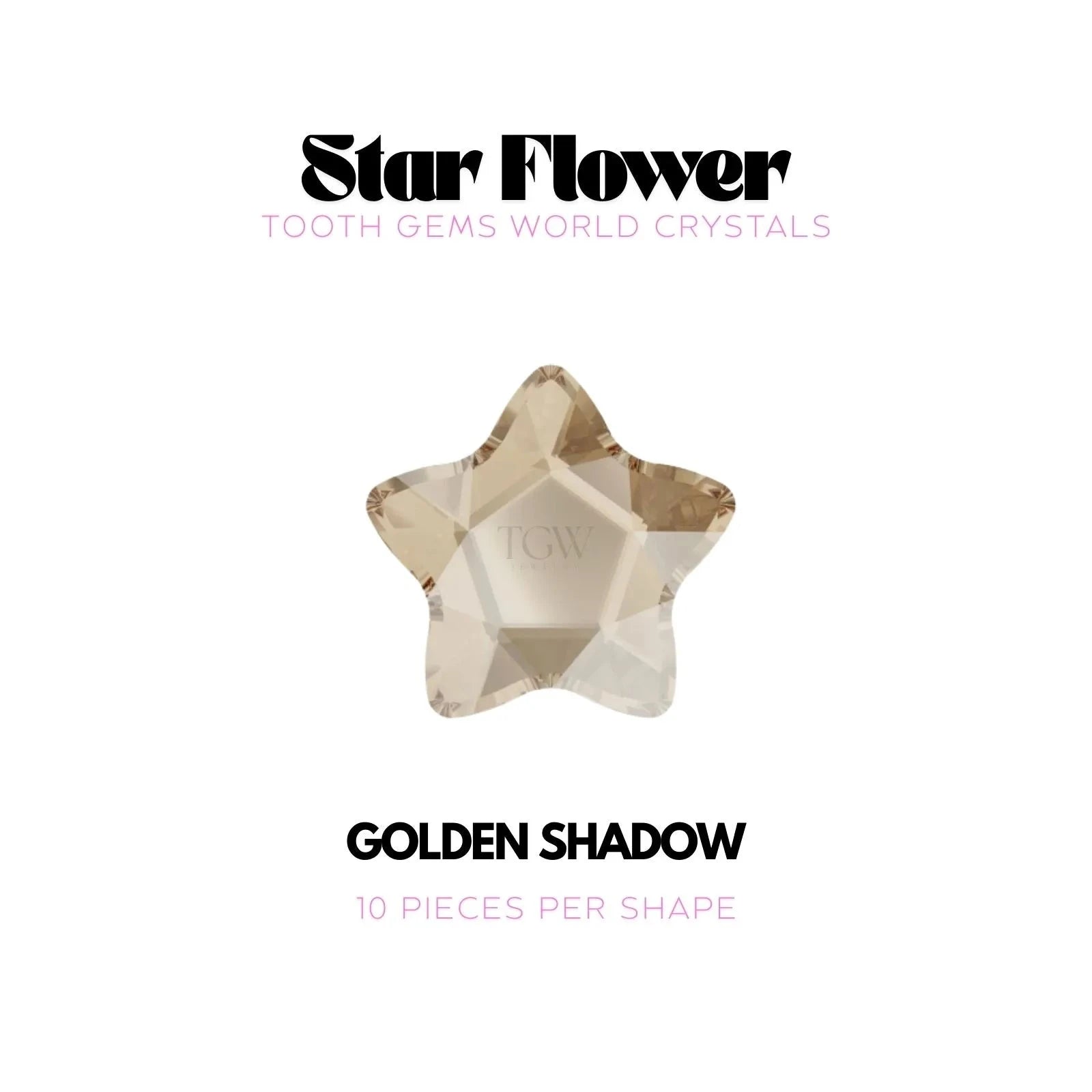 STAR FLOWER Strass dentaire Swarovski Tooth Gems World Golden Shadow