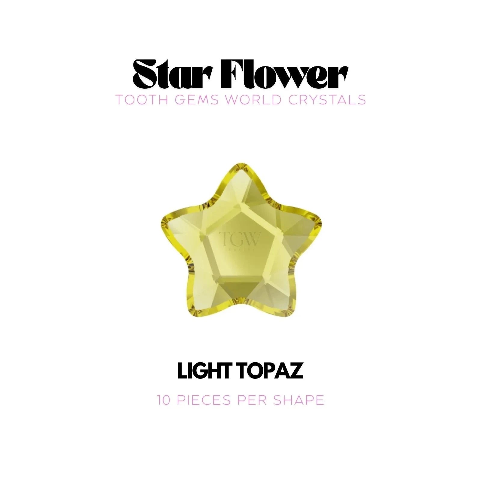 STAR FLOWER Strass dentaire Swarovski Tooth Gems World Light Topaz