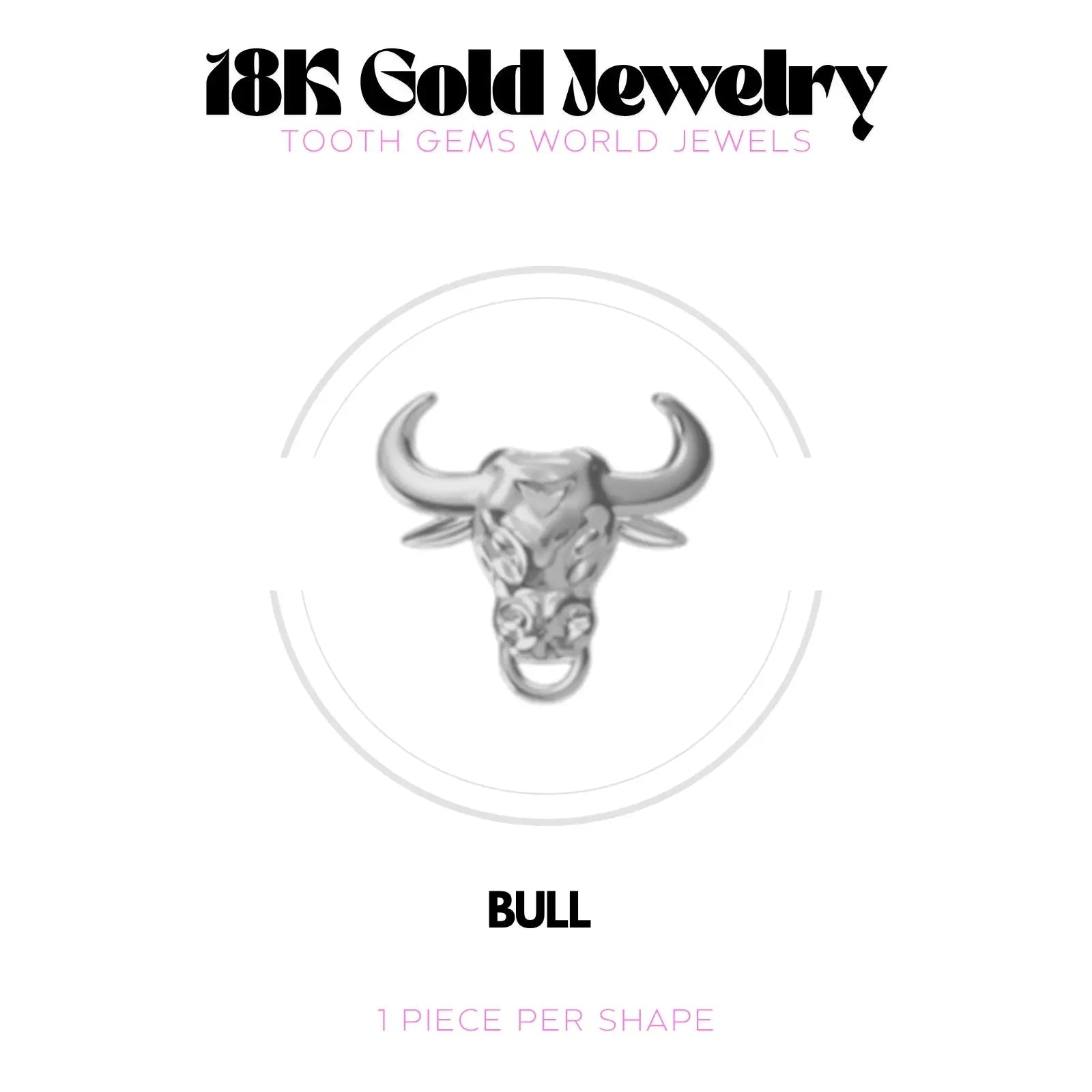 TAUREAU OR 18K BIJOU EN OR 18K Tooth Gems World