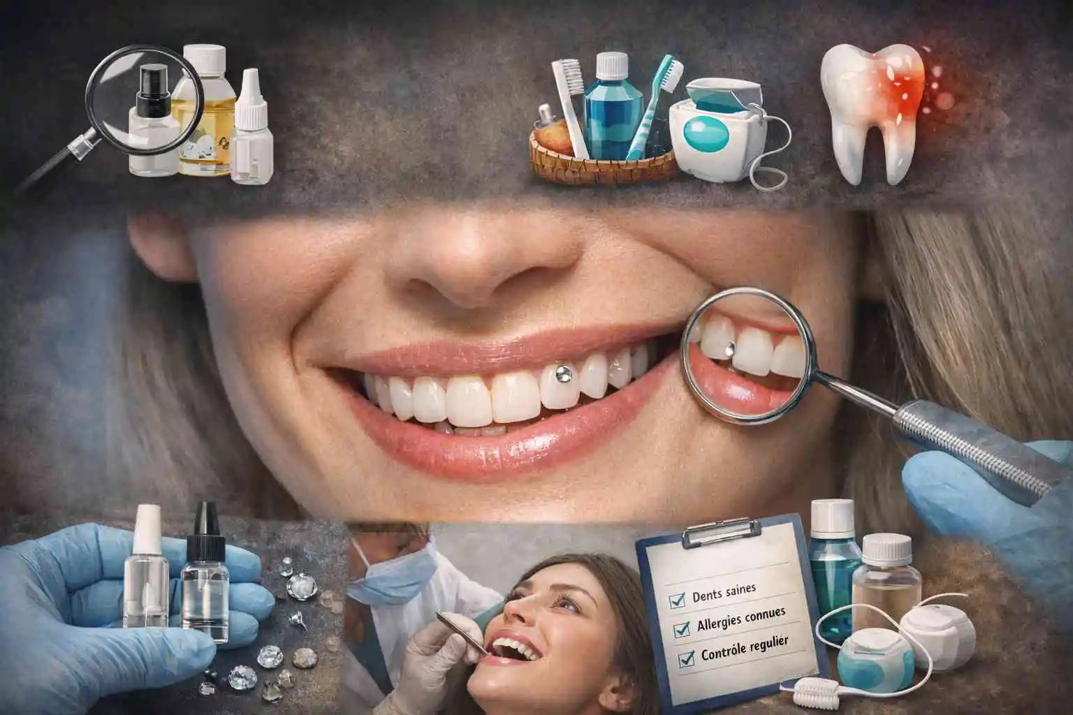 Hygiène et sécurité des bijoux dentaires : risques, précautions, bonnes pratiques