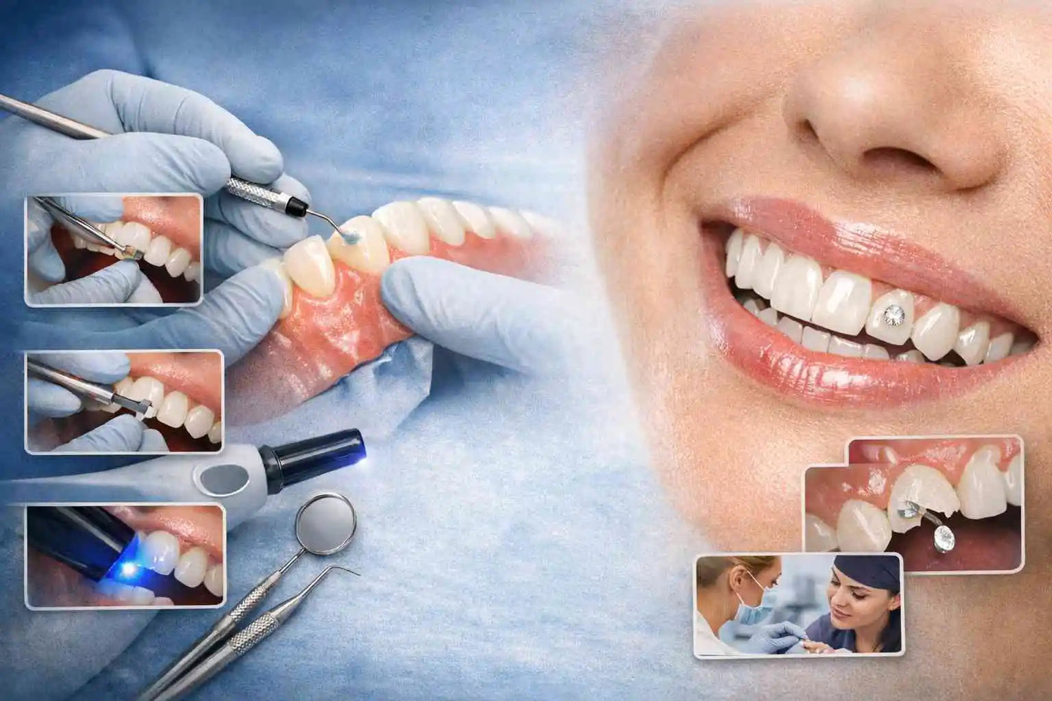 Déroulement de la pose de strass dentaire : étapes, précautions et erreurs