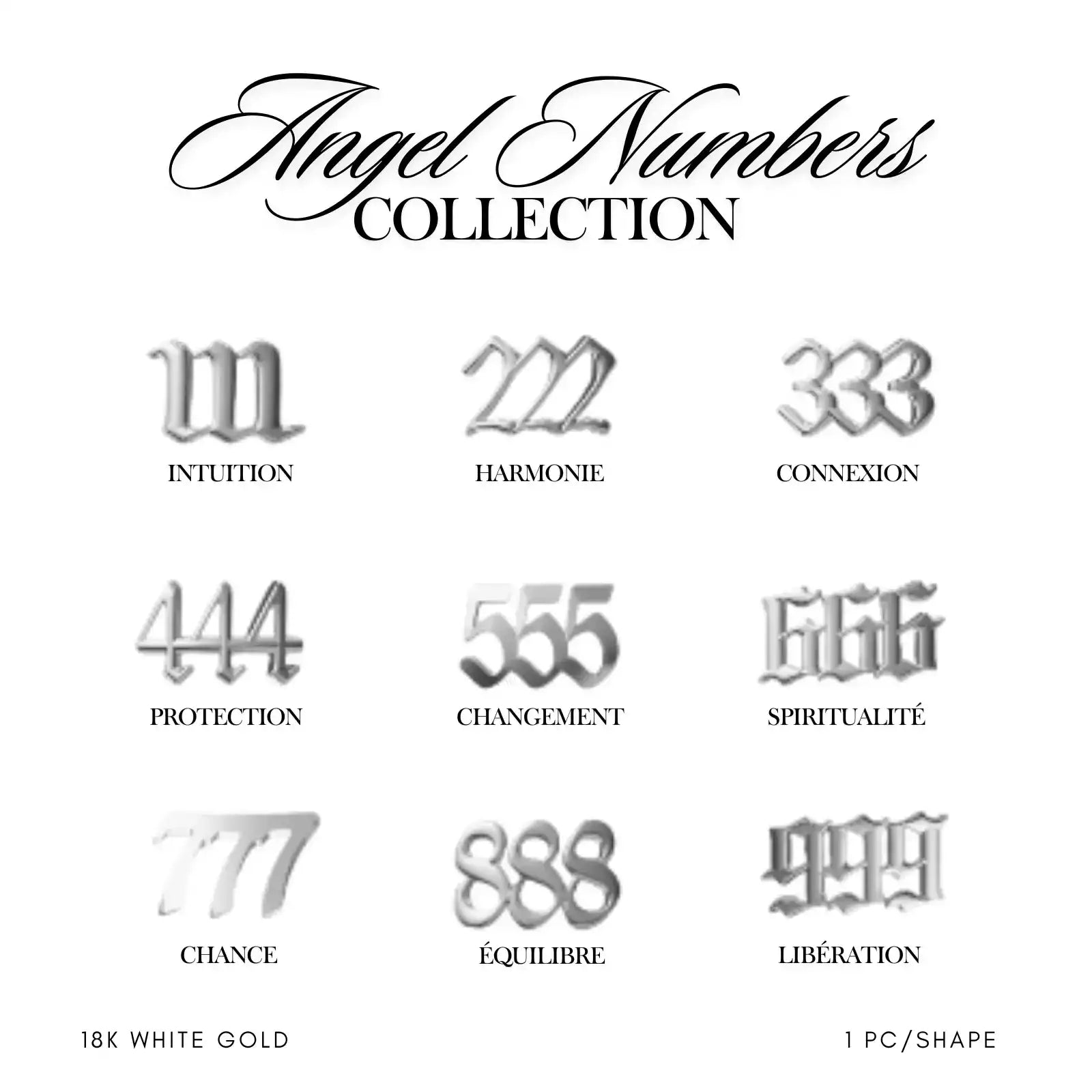 18K Gold Collection – Angel Numbers
