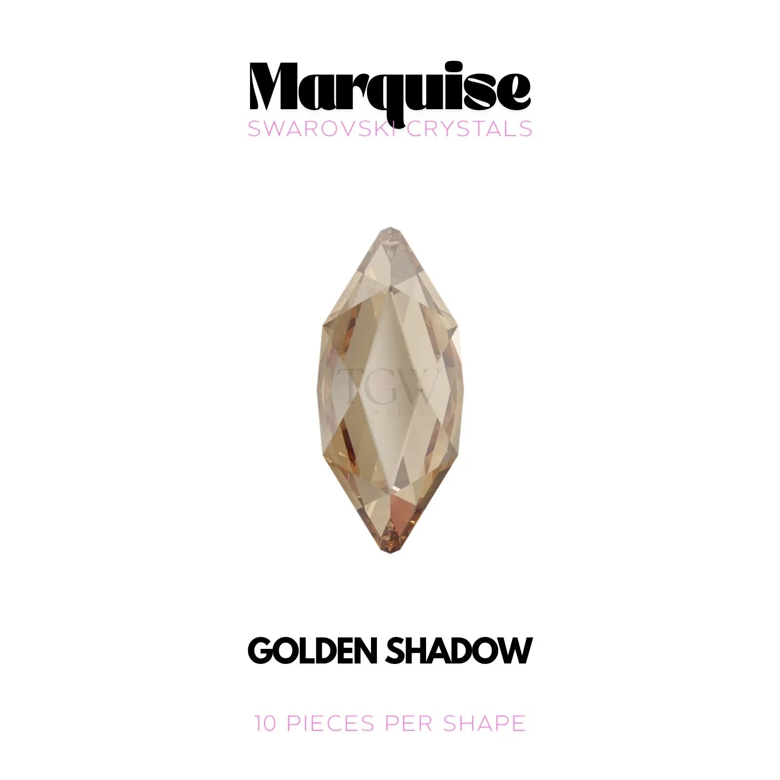 MARQUISE - SWAROVSKI STRASS DENTAIRES Tooth Gems World GOLDEN SHADOW 