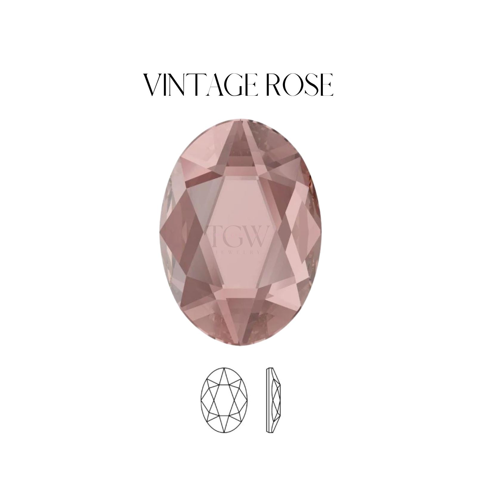 OVALE - SWAROVSKI Tooth Gems World Vintage Rose 