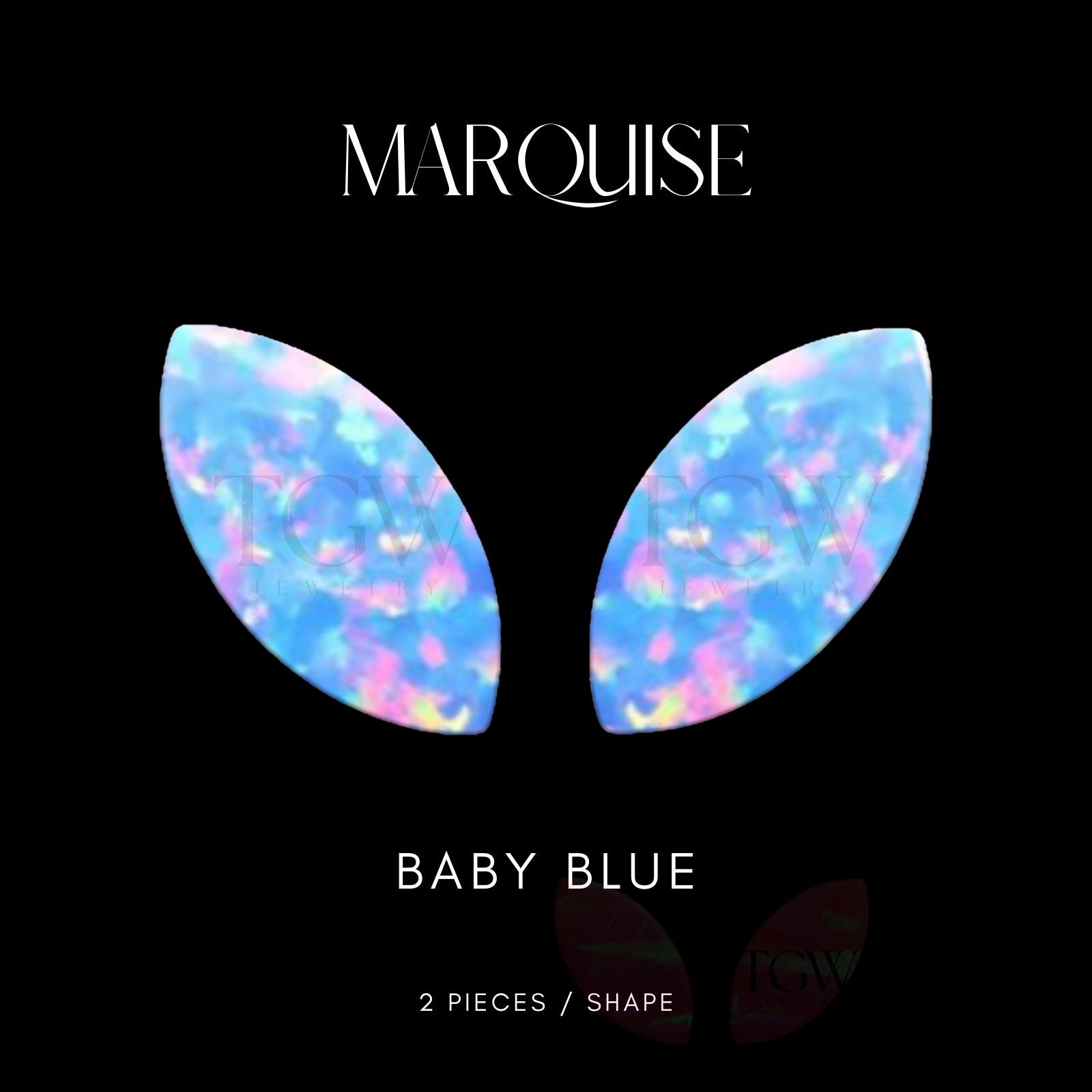 MARQUISE - OPALE BIJOU OPALE Tooth Gems World BABY BLUE 