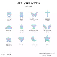 Unicorn-sävyisten opaalihammaskorujen kokoelma – Tooth Gems World