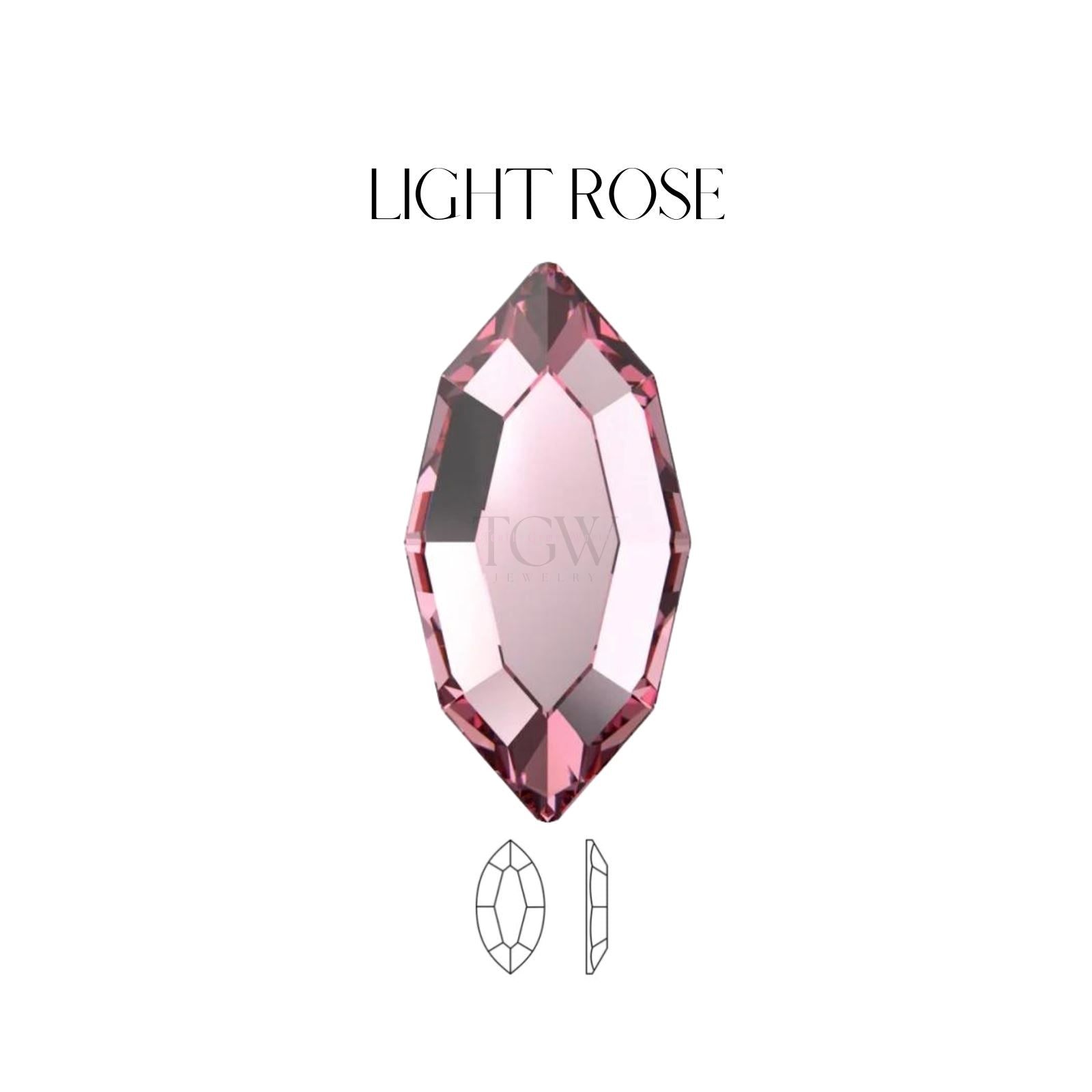 NAVETTE - SWAROVSKI STRASS DENTAIRES Tooth Gems World Light Rose 