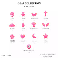 Bubble Gum -sävyisten opaalihammaskorujen kokoelma – Tooth Gems World