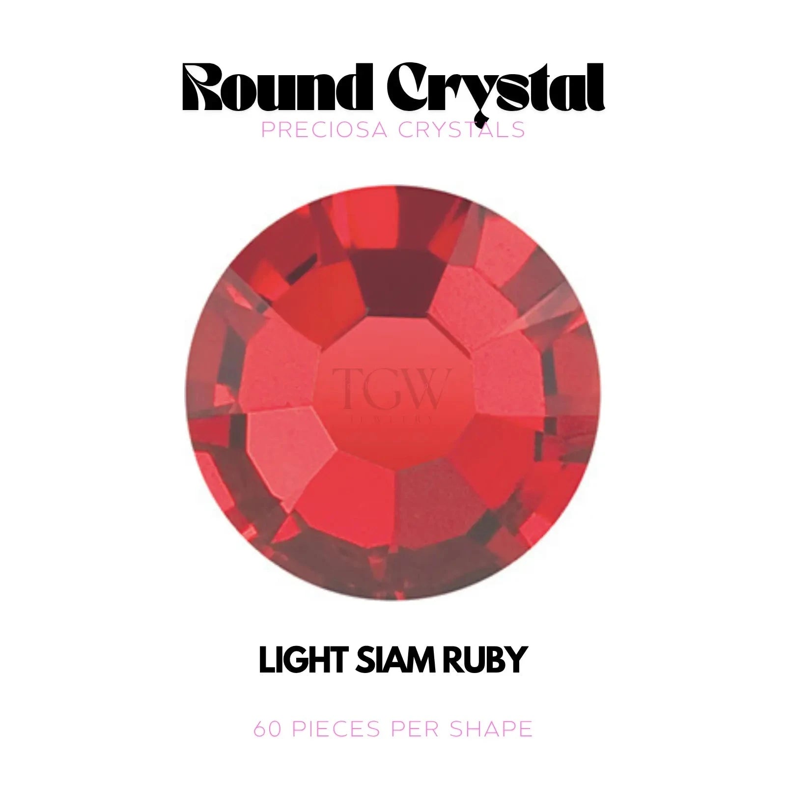 PRECIOSA - LIGHT SIAM RUBY STRASS DENTAIRES Tooth Gems World 