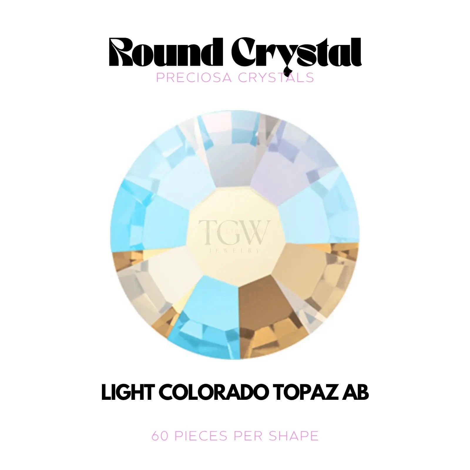 PRECIOSA - LIGHT COLORADO TOPAZ AB STRASS DENTAIRES Tooth Gems World 