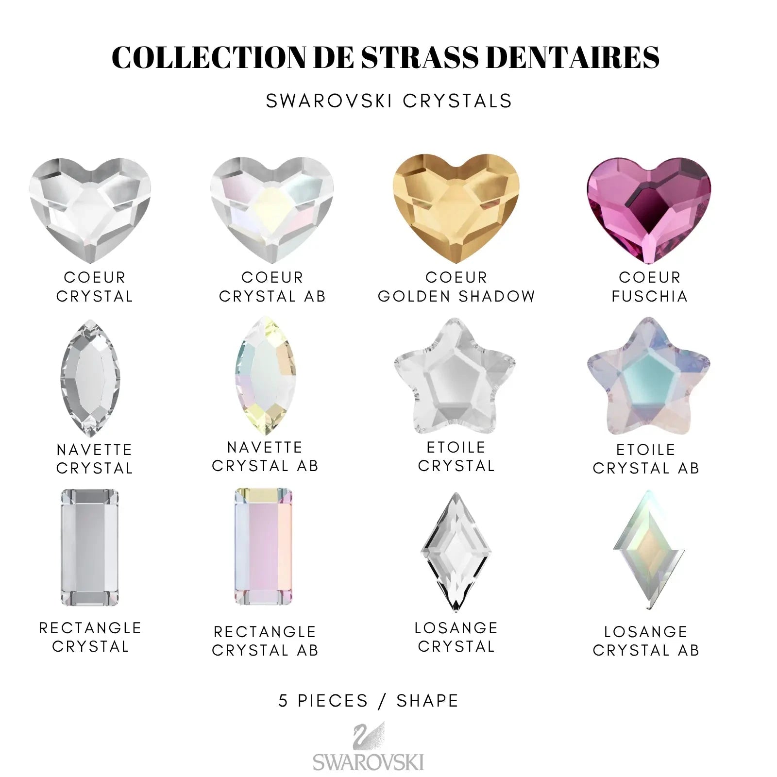 COLLECTION 60 STRASS FORME SWAROVSKI STRASS DENTAIRES Tooth Gems World 