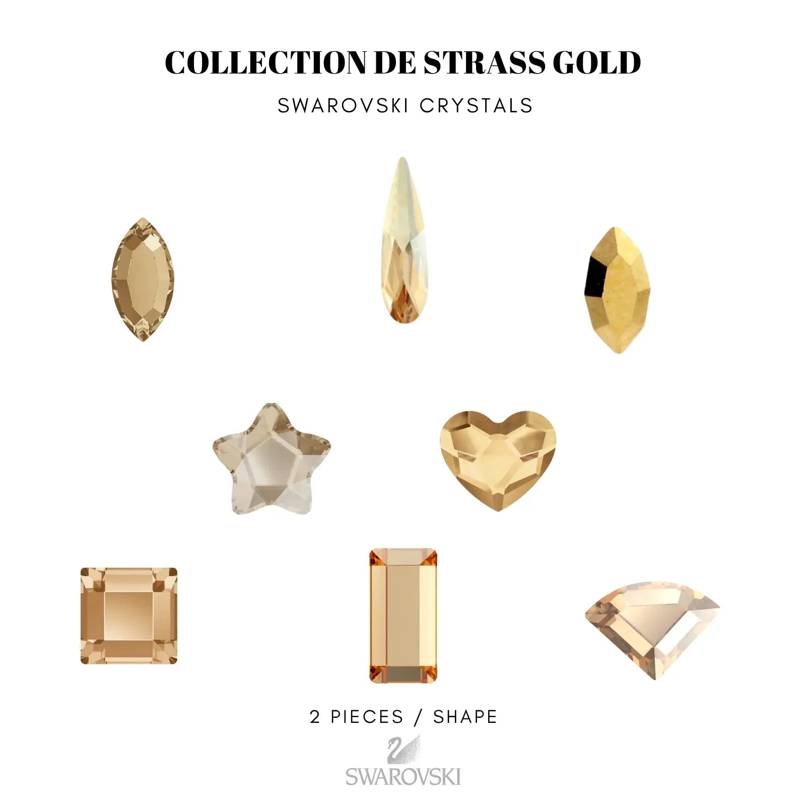 COLLECTION FORMES GOLD - SWAROVSKI STRASS DENTAIRES Tooth Gems World 