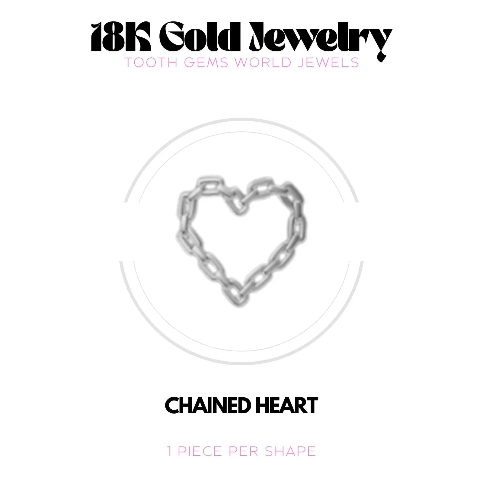 COEUR ENCHAINÉ OR 18K BIJOU EN OR 18K Tooth Gems World 