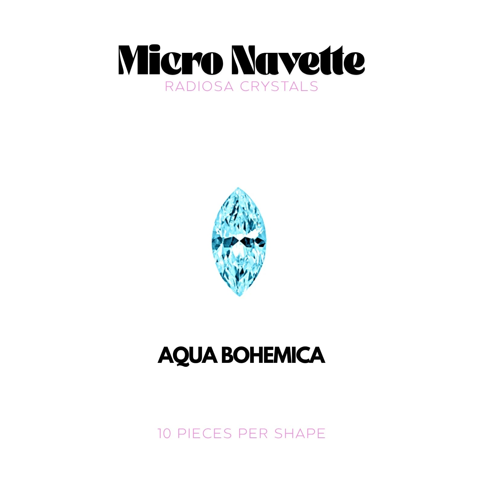 MICRO NAVETTE - RADIOSA CRYSTALS Tooth Gems World Aqua Bohemica 
