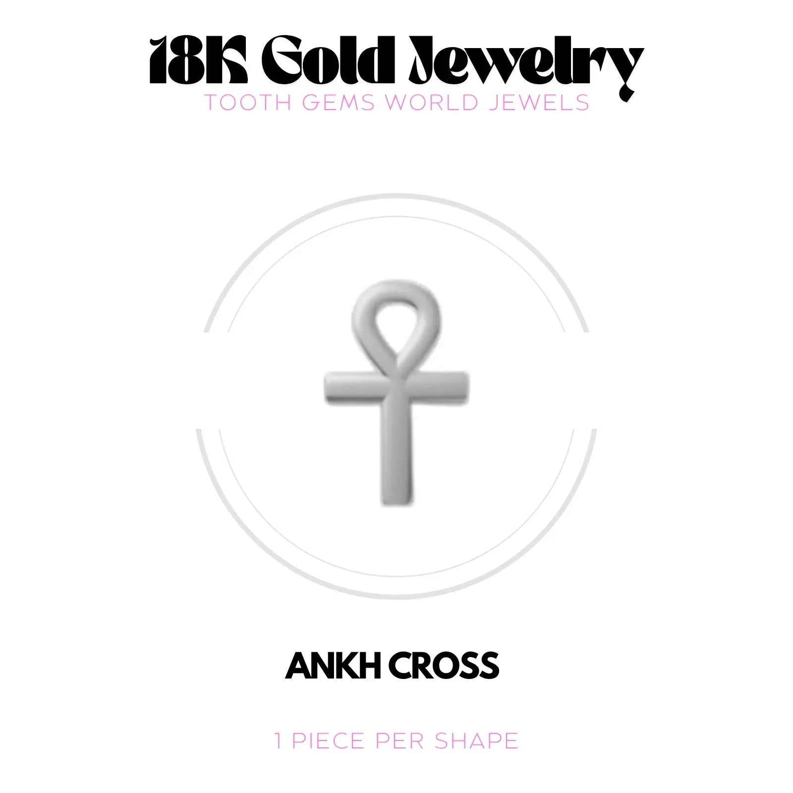 CROIX ANKH OR 18K BIJOU EN OR 18K Tooth Gems World 