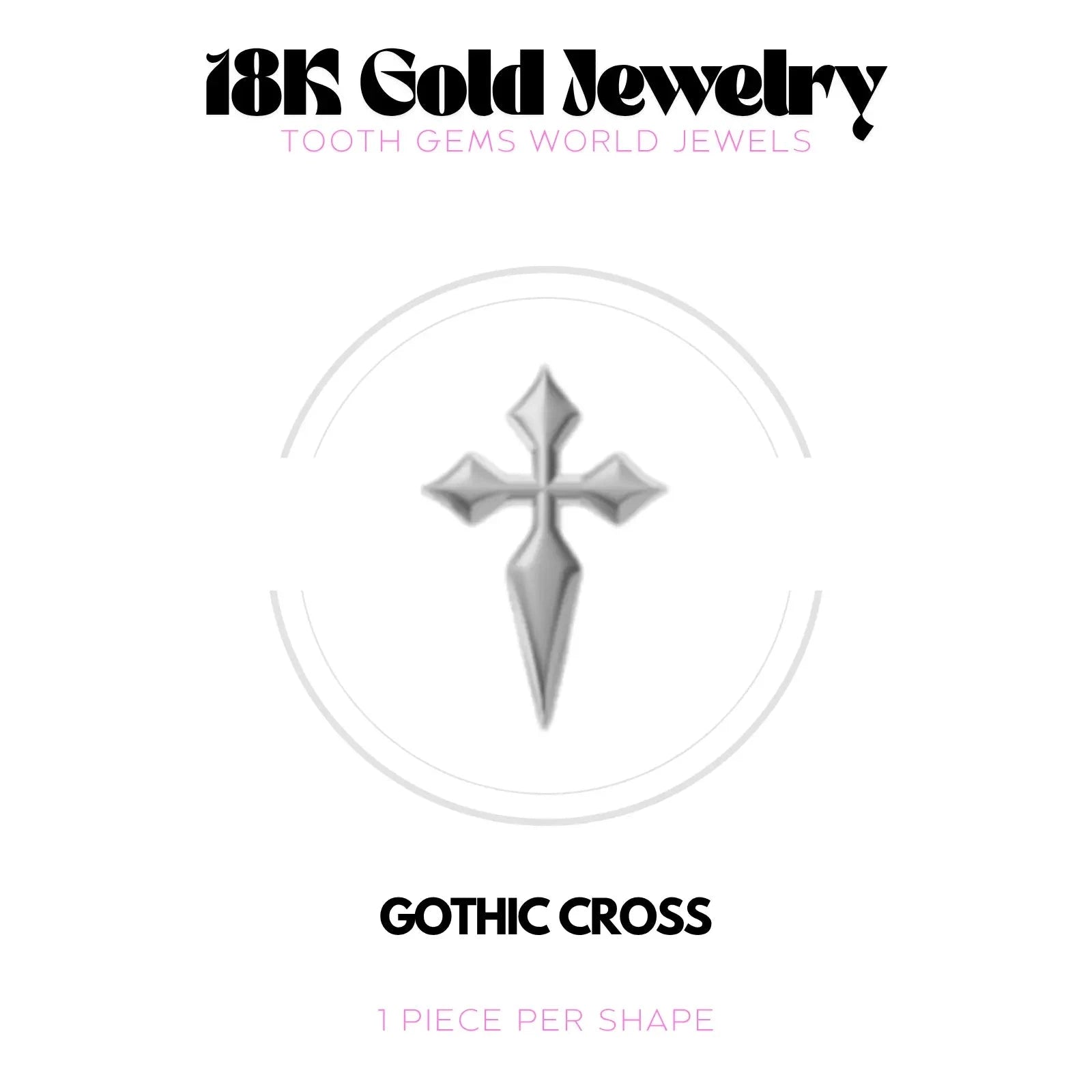 CROIX GOTHIQUE OR 18K BIJOU EN OR 18K Tooth Gems World 